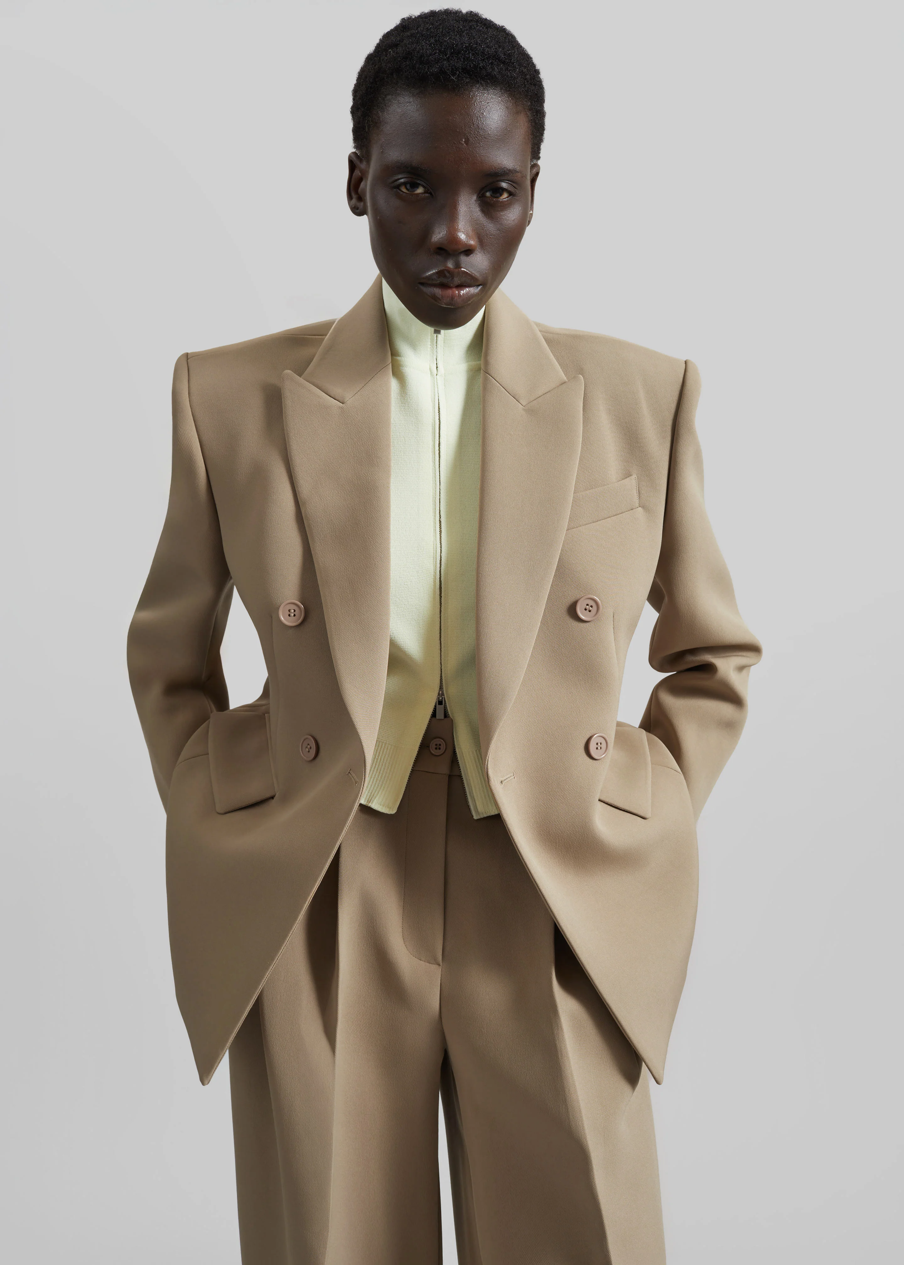 Doyer Cinched Blazer - Beige - Image 4