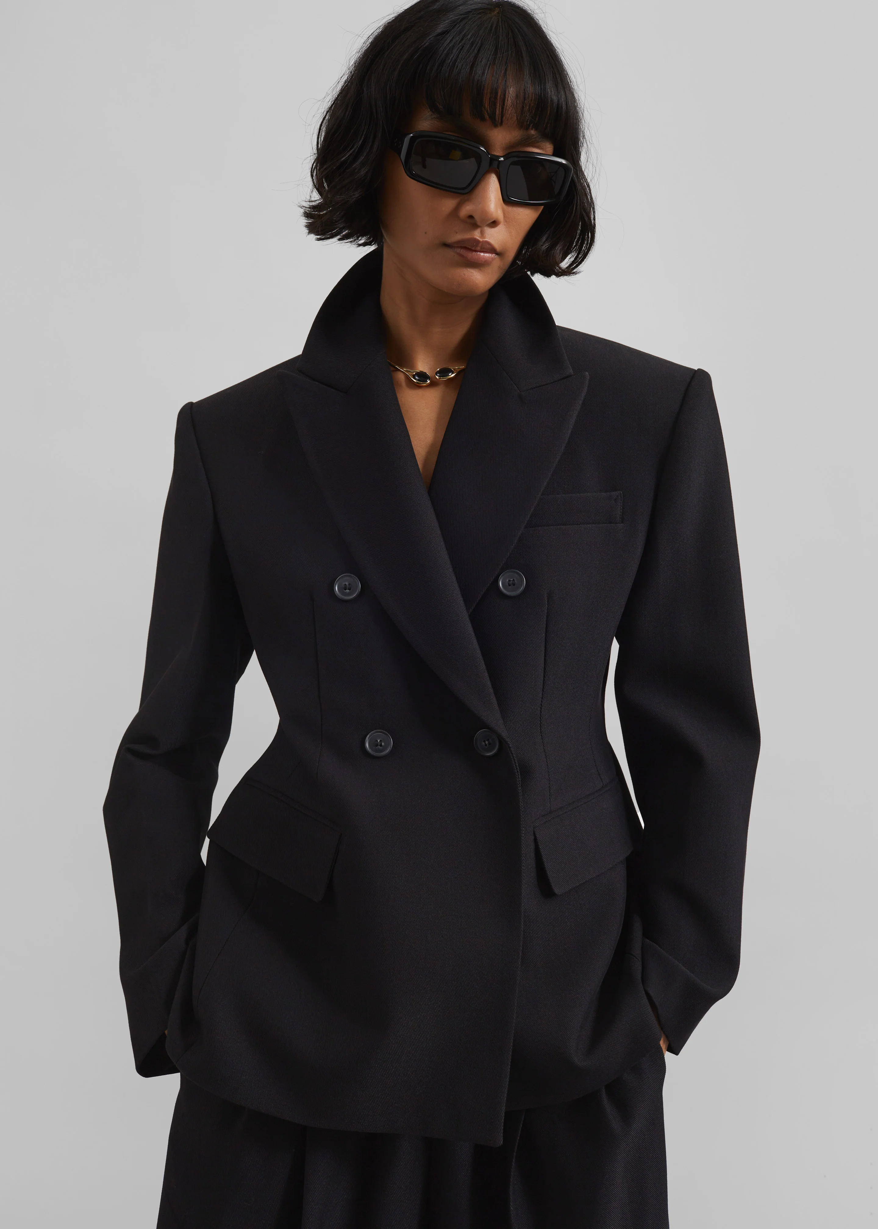 Doyer Cinched Blazer - Black - Image 2