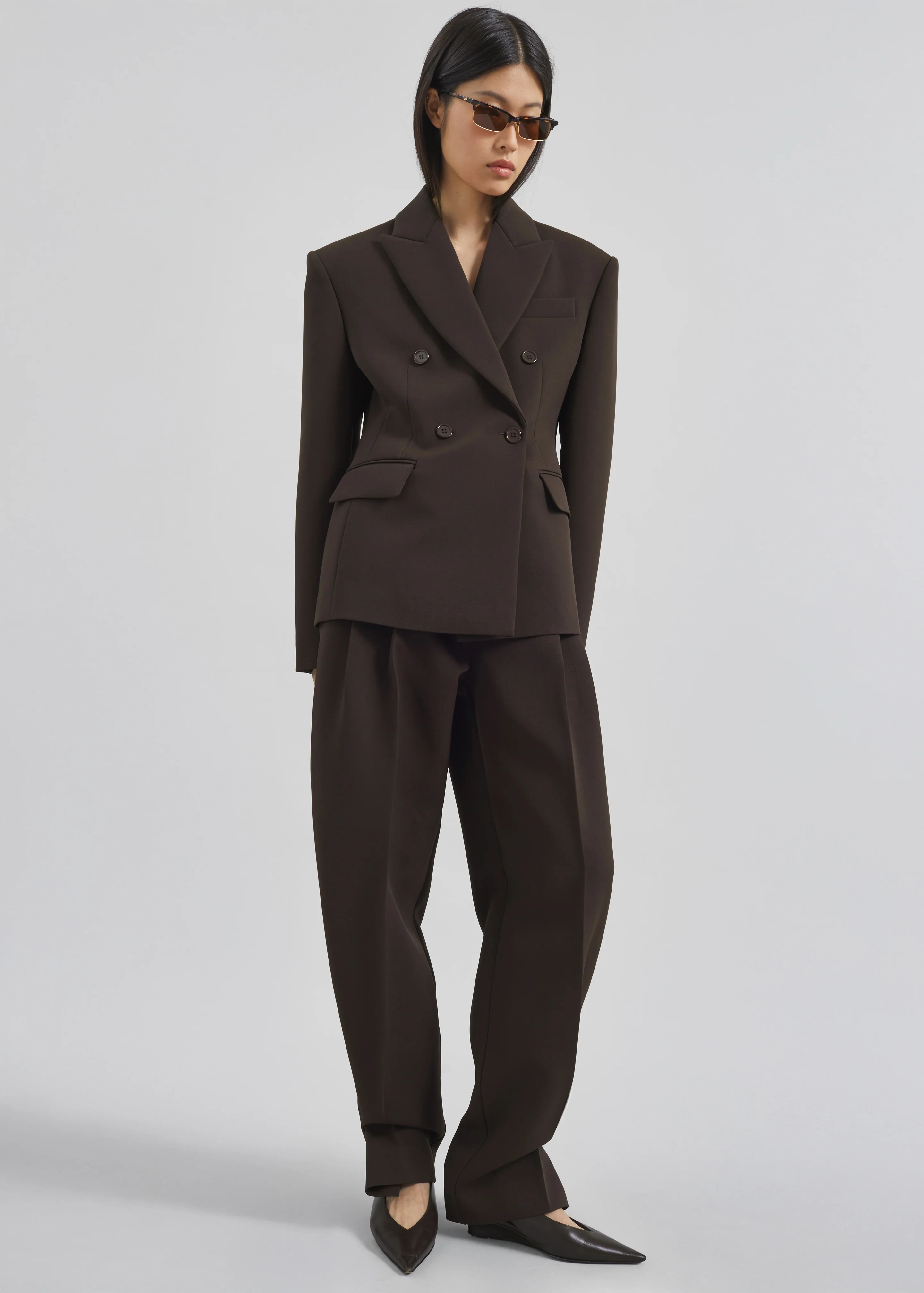 Doyer Cinched Blazer - Brown - Image 2