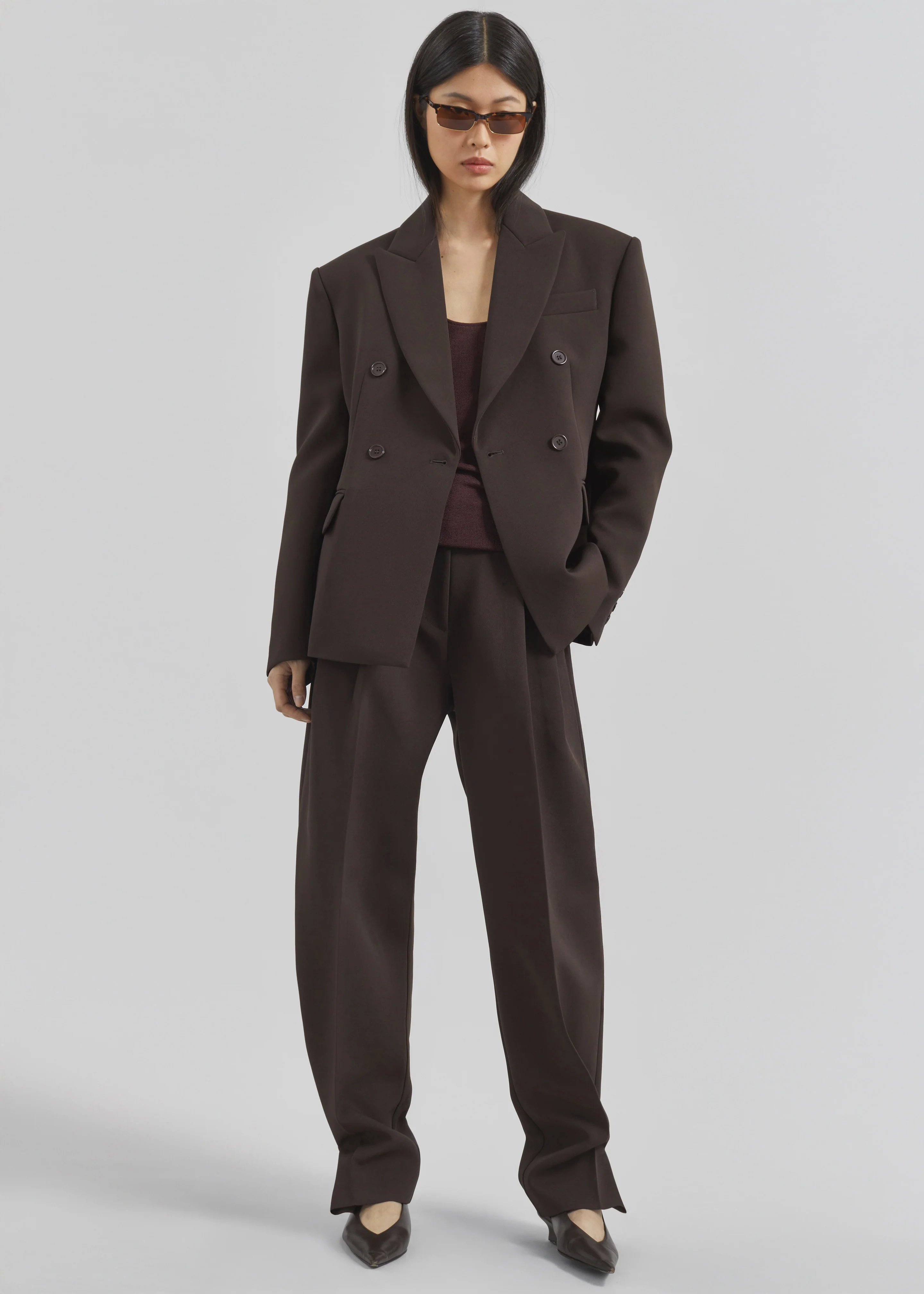 Doyer Cinched Blazer - Brown - Image 4