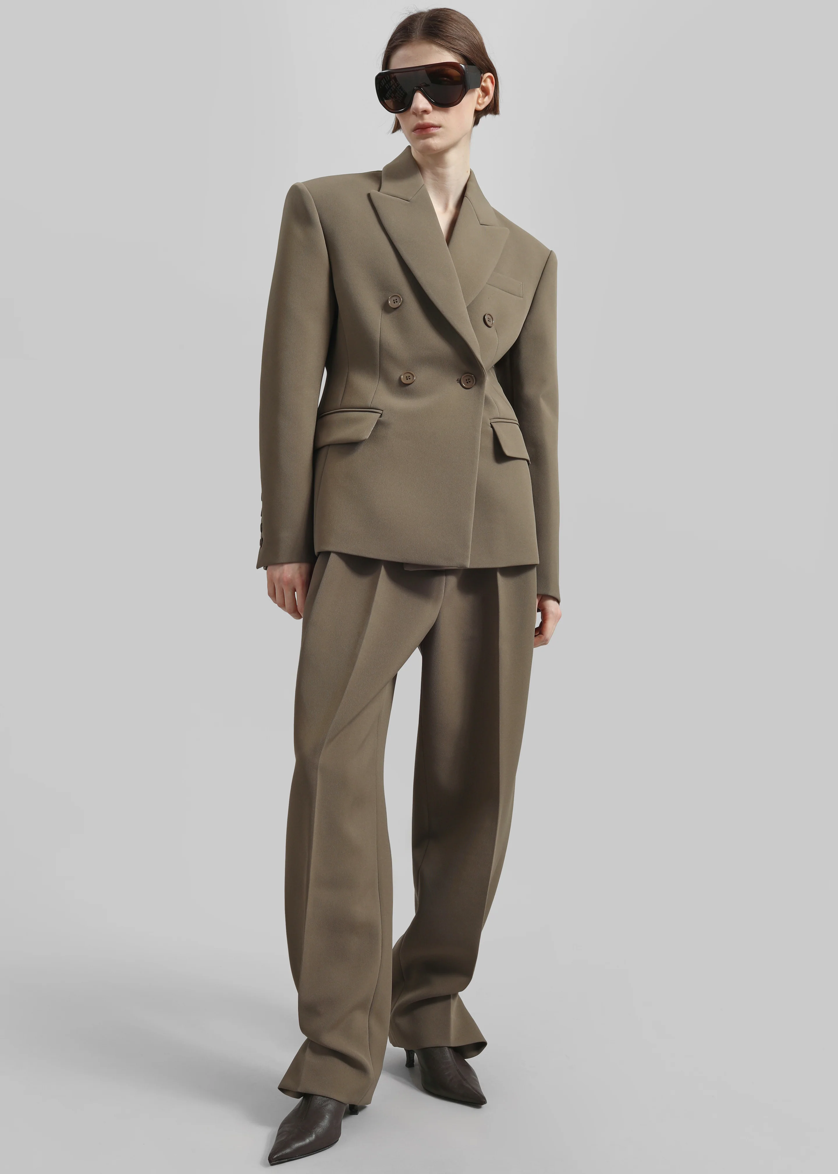 Doyer Cinched Blazer - Moss Green - Image 2
