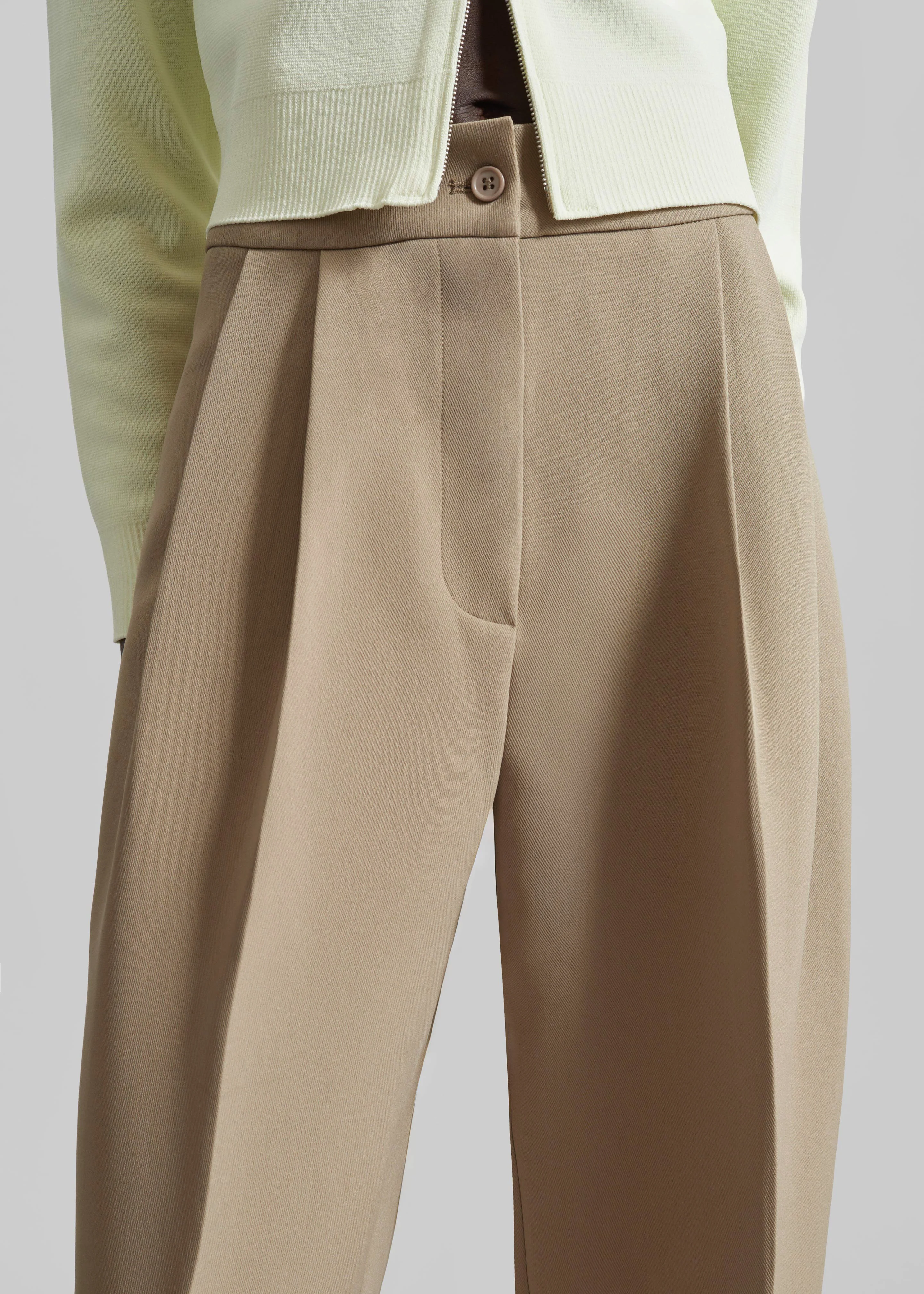 Doyer Pleated Trousers - Beige - Image 4