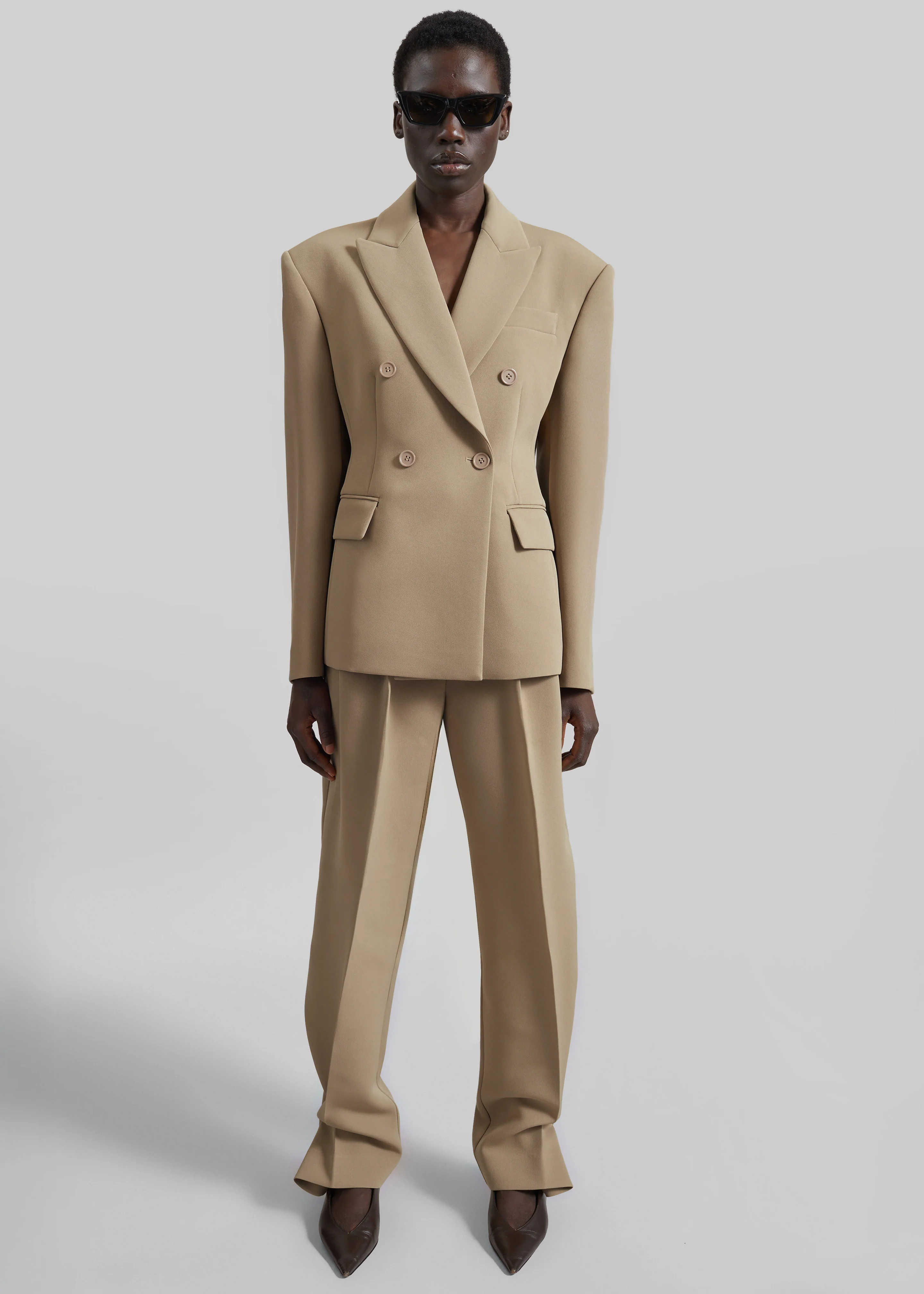 Doyer Pleated Trousers - Beige - Image 5