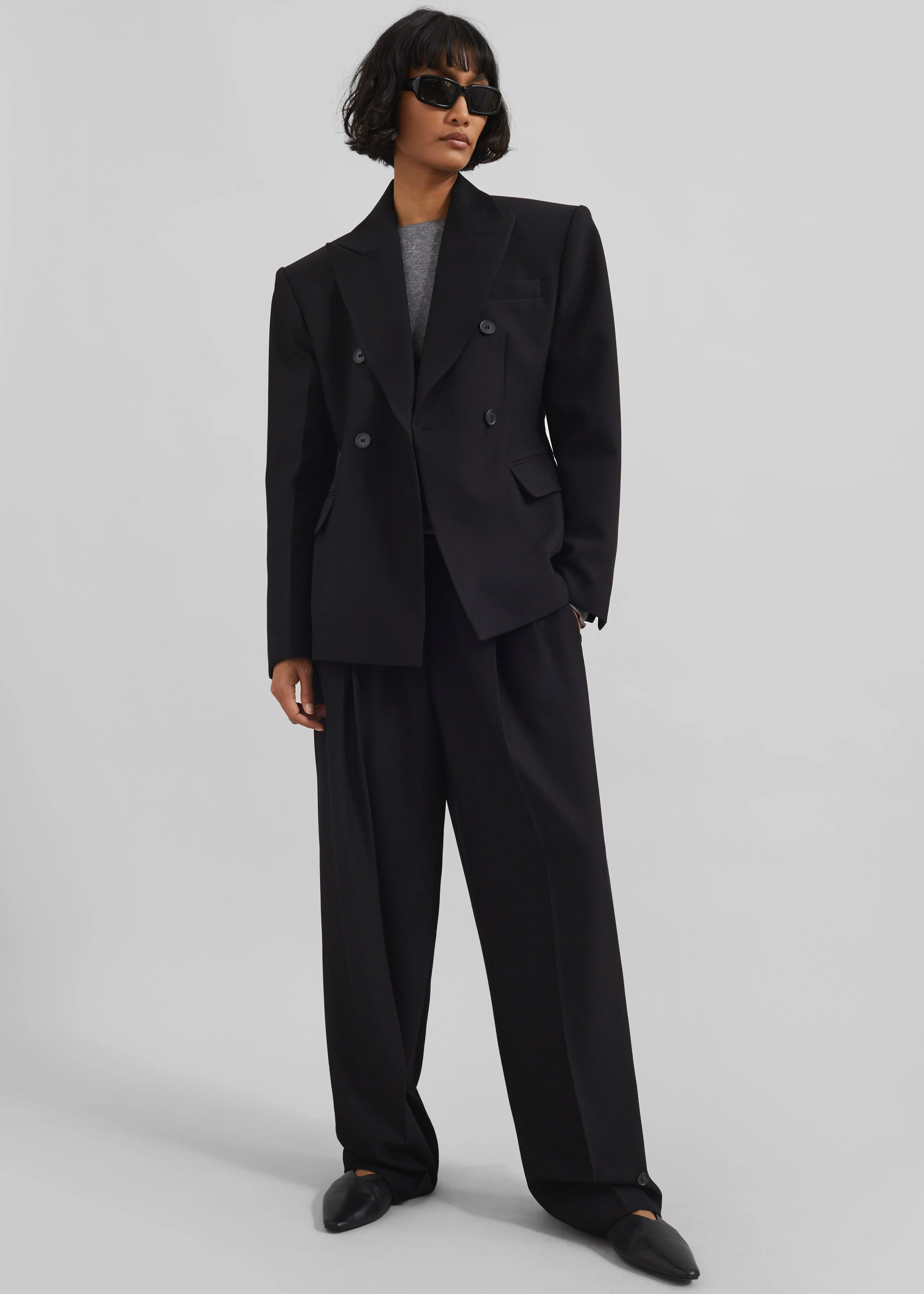 Doyer Pleated Trousers - Black - Image 6