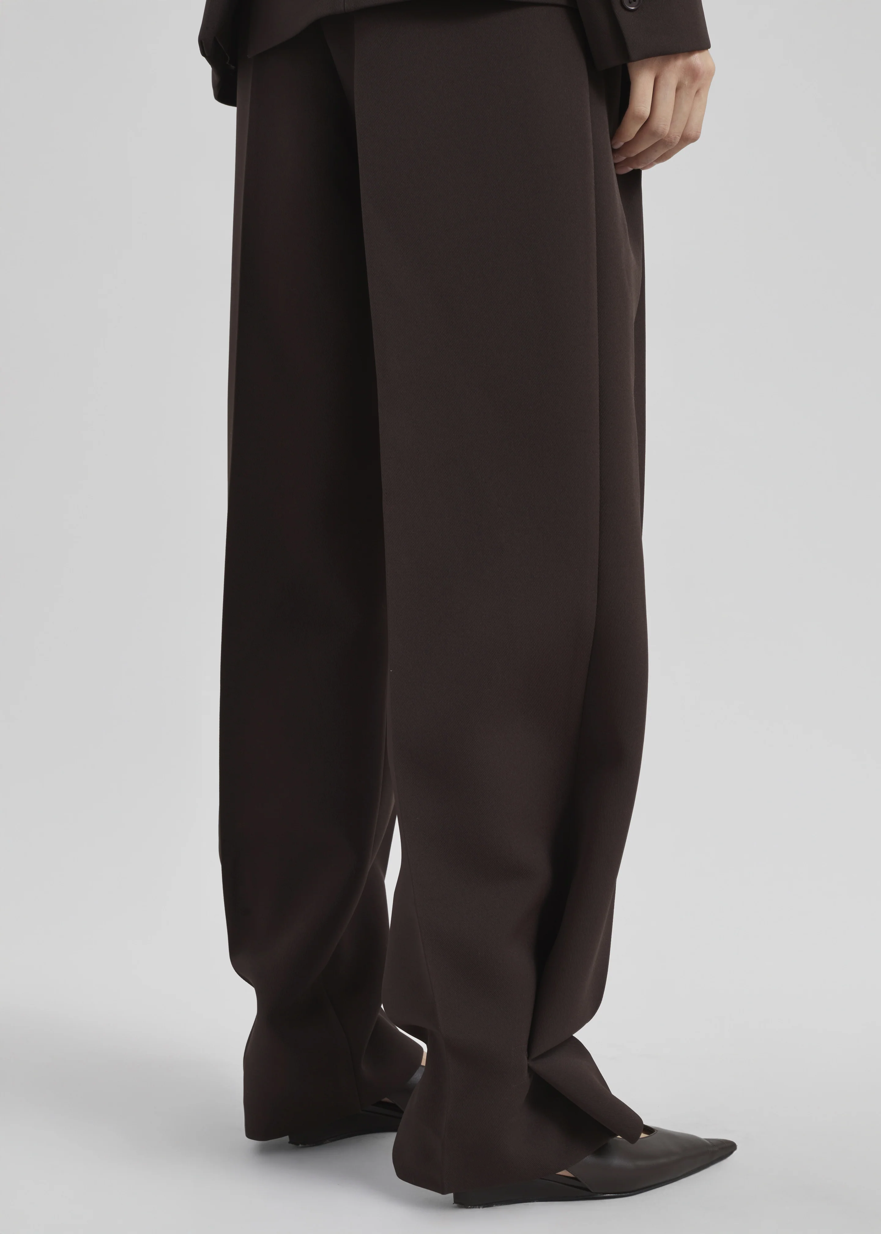 Doyer Pleated Trousers - Brown - Image 3