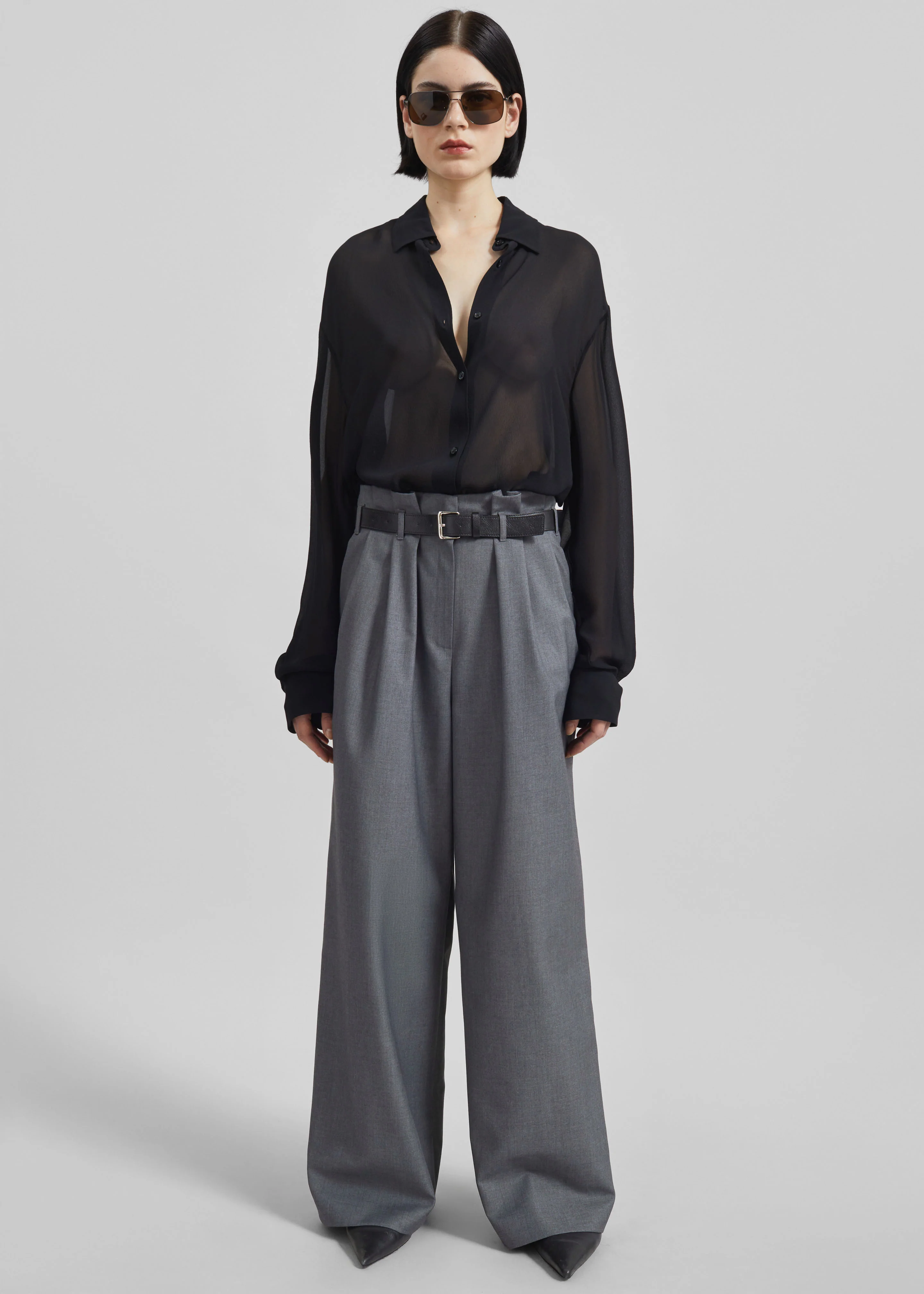 Dulverton Pleated Trousers - Grey - Image 4