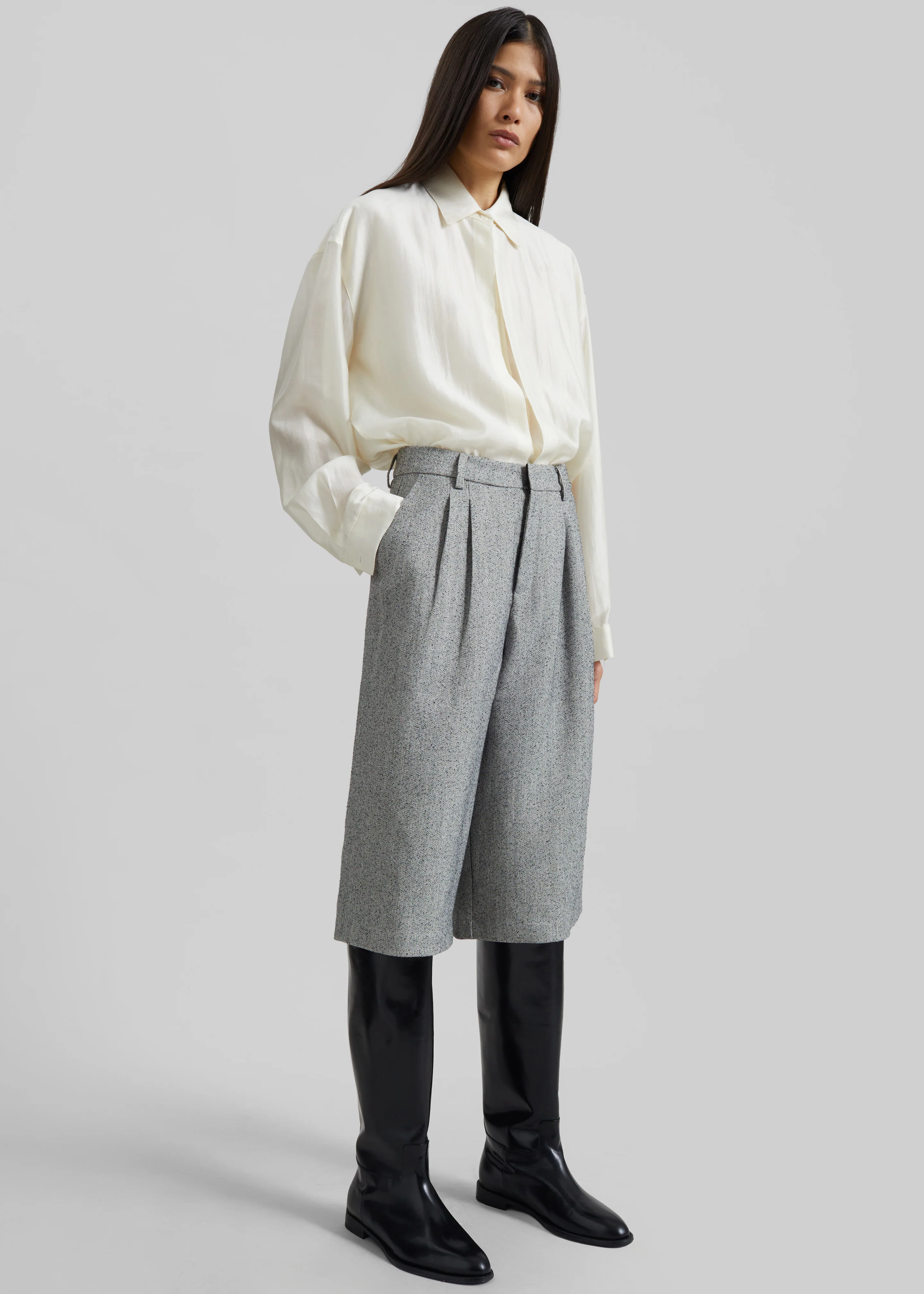 Dunley Bermuda Shorts - Grey Melange - Image 6