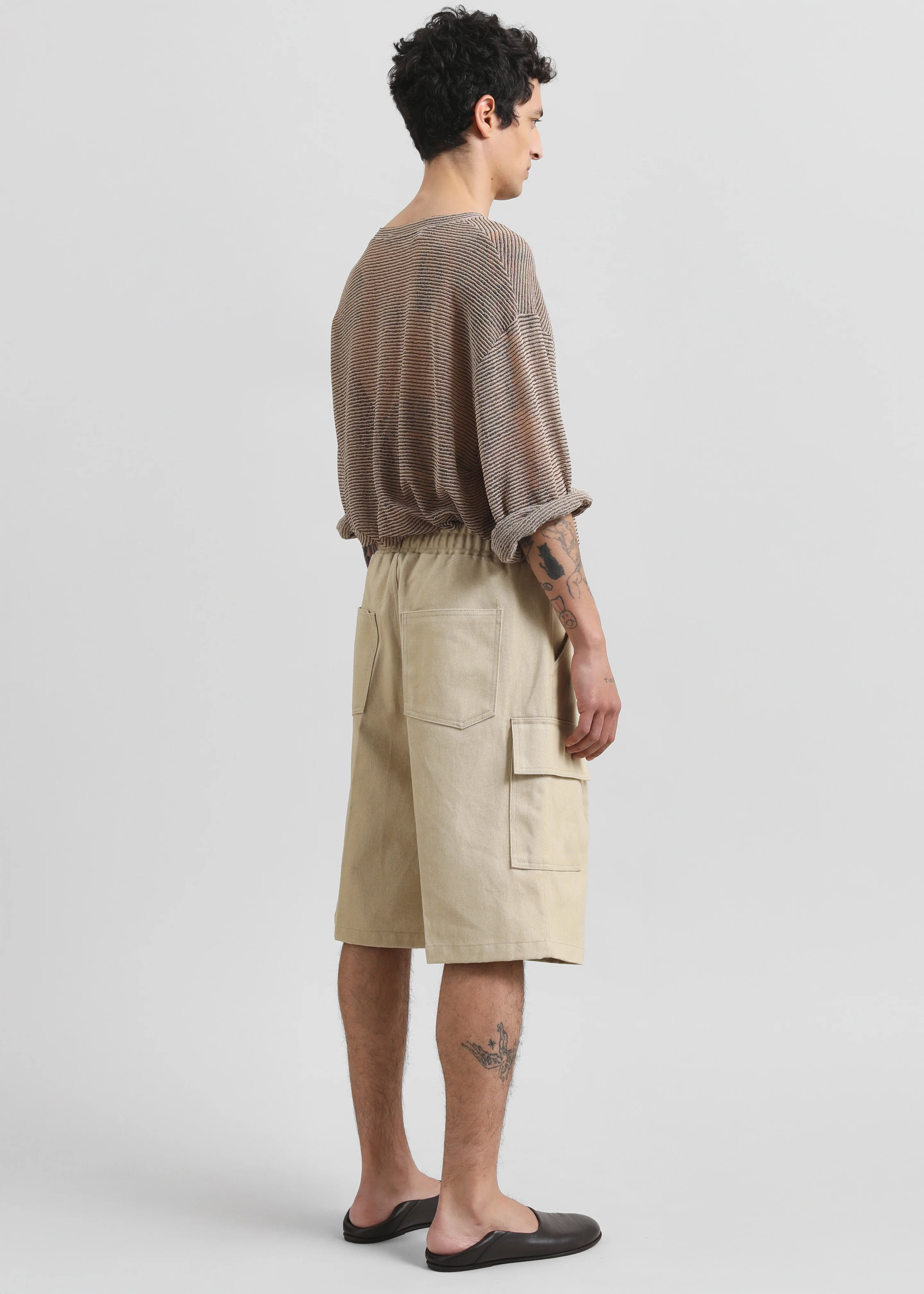 Dunwich Denim Bermuda Shorts - Beige - Image 6