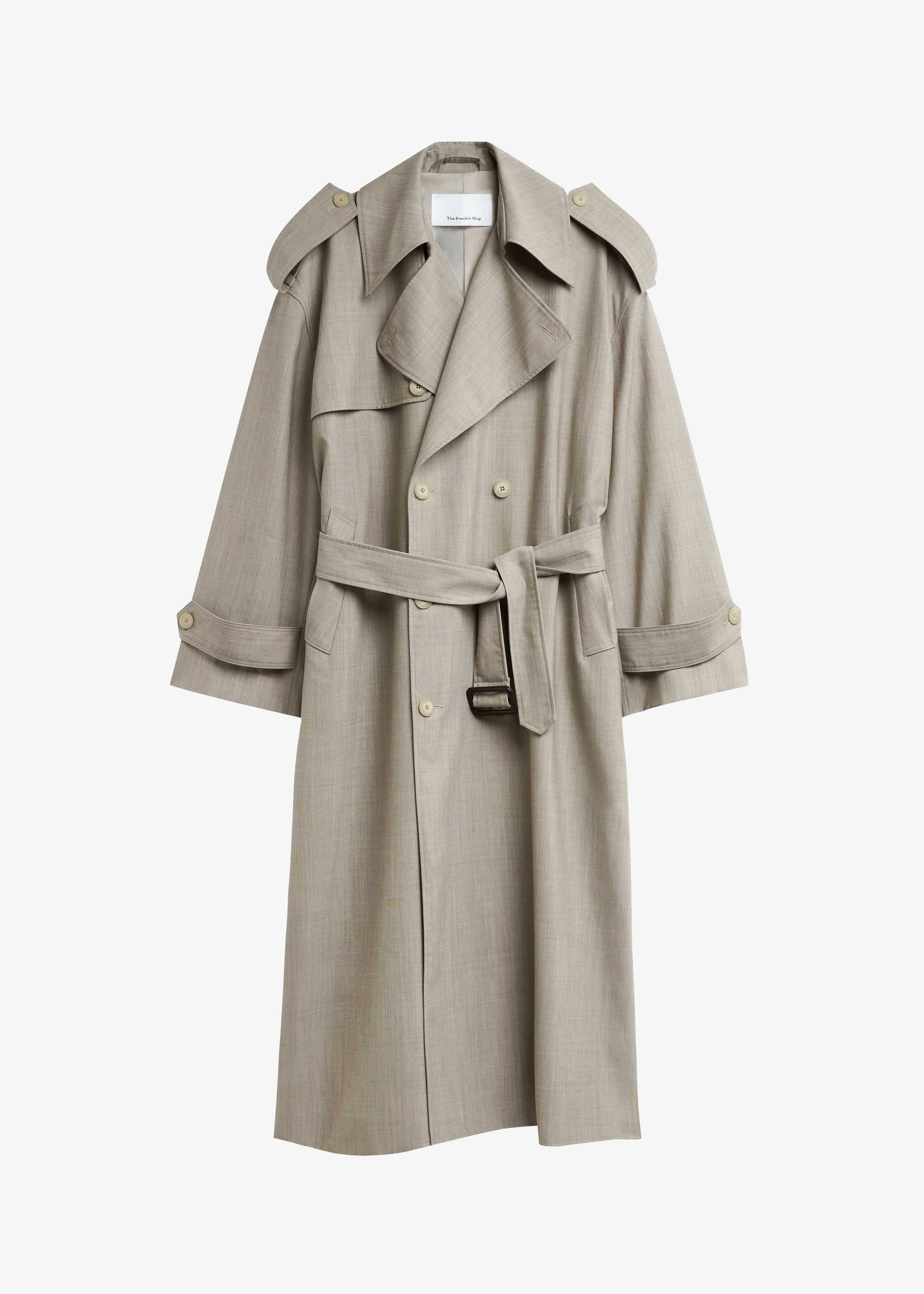Dursley Oversized Trench Coat - Beige Melange - Image 10