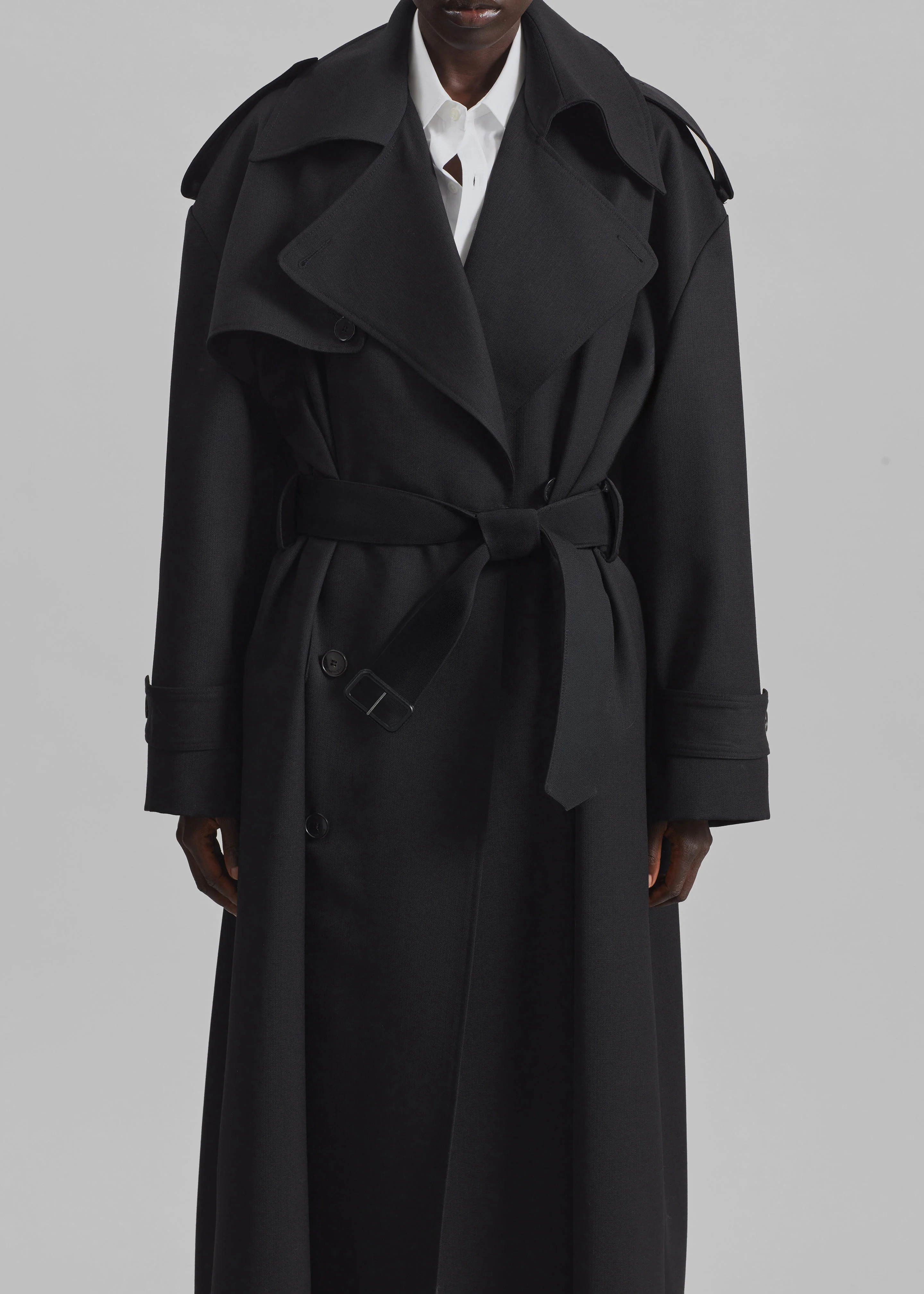Dursley Tailored Trench Coat - Black - Image 4