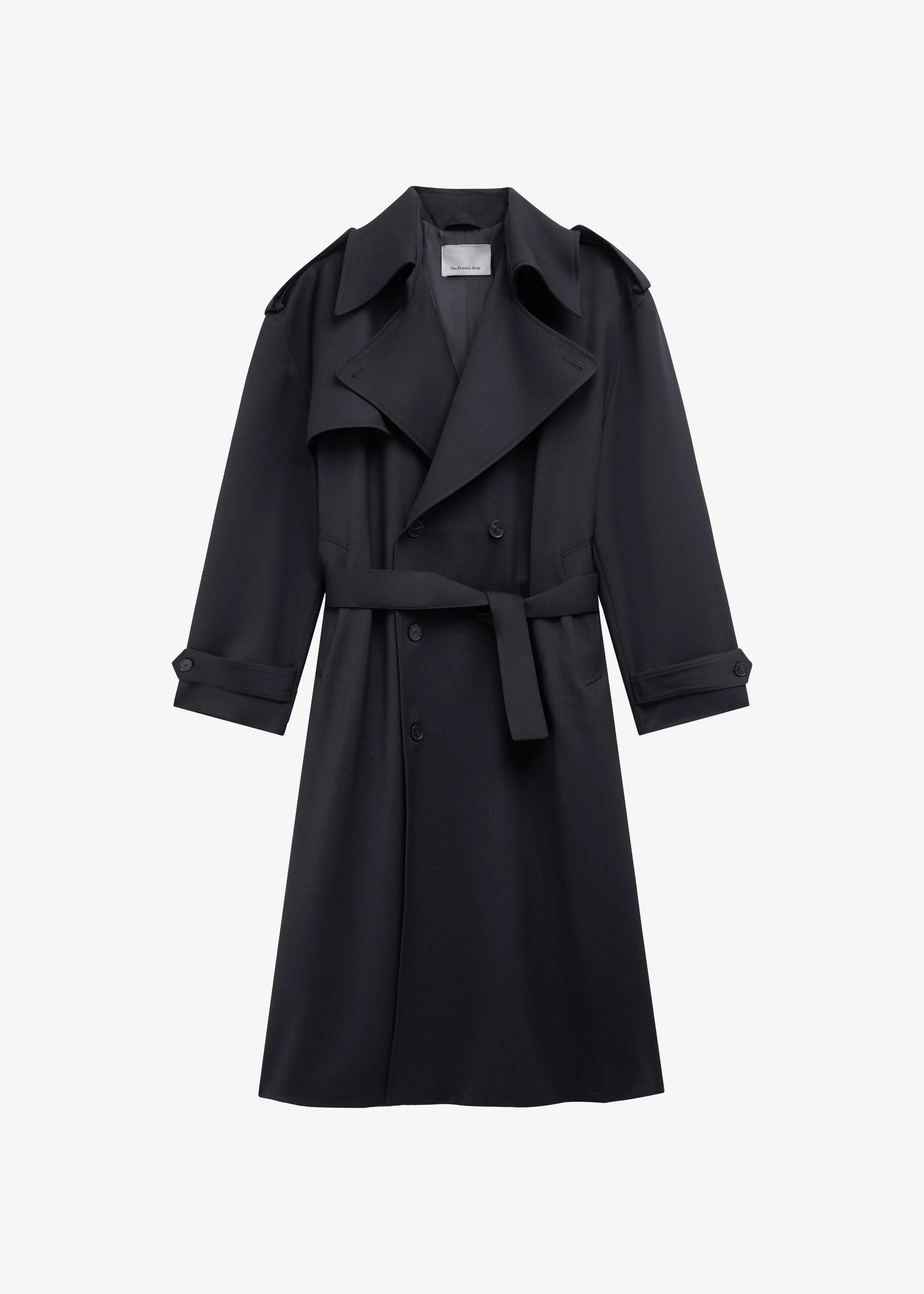 Dursley Tailored Trench Coat - Black - Image 7