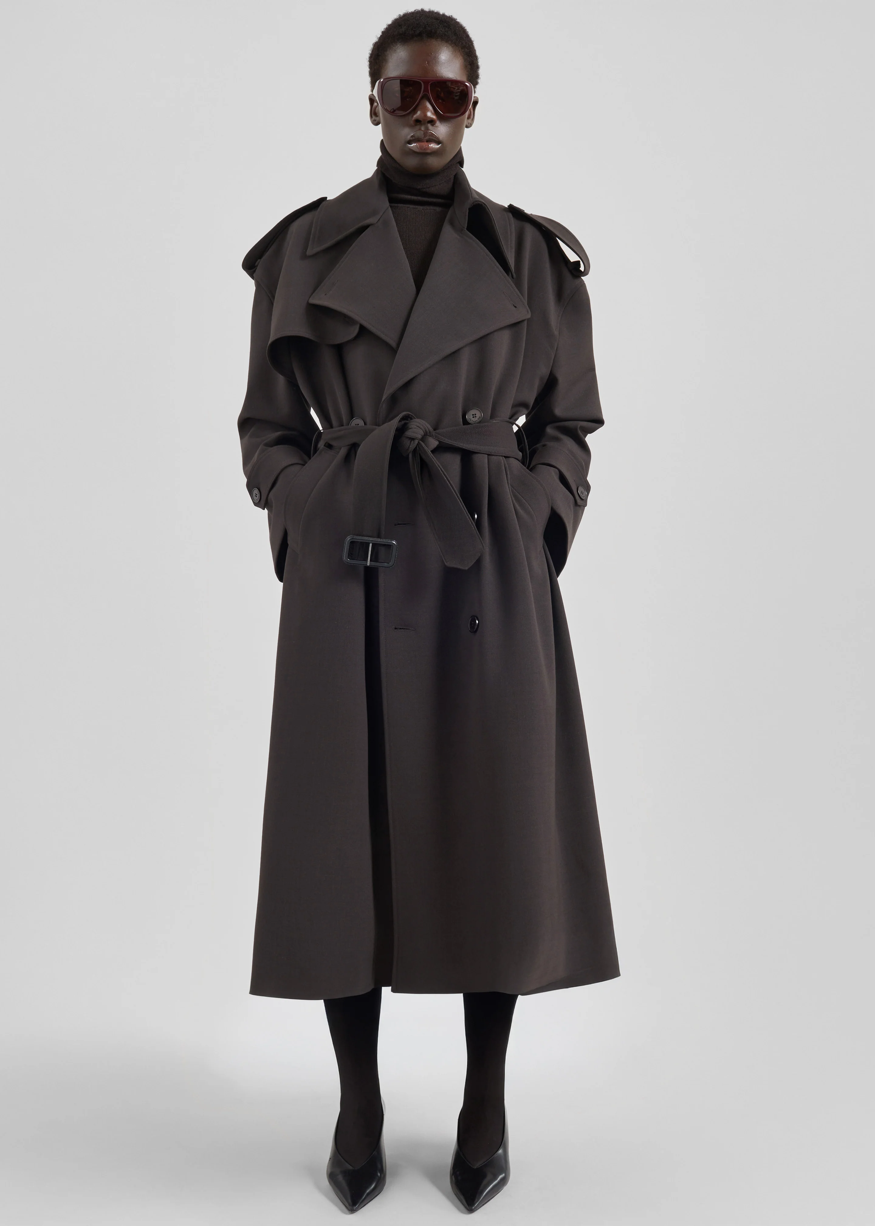 Dursley Tailored Trench Coat - Brown - Image 3