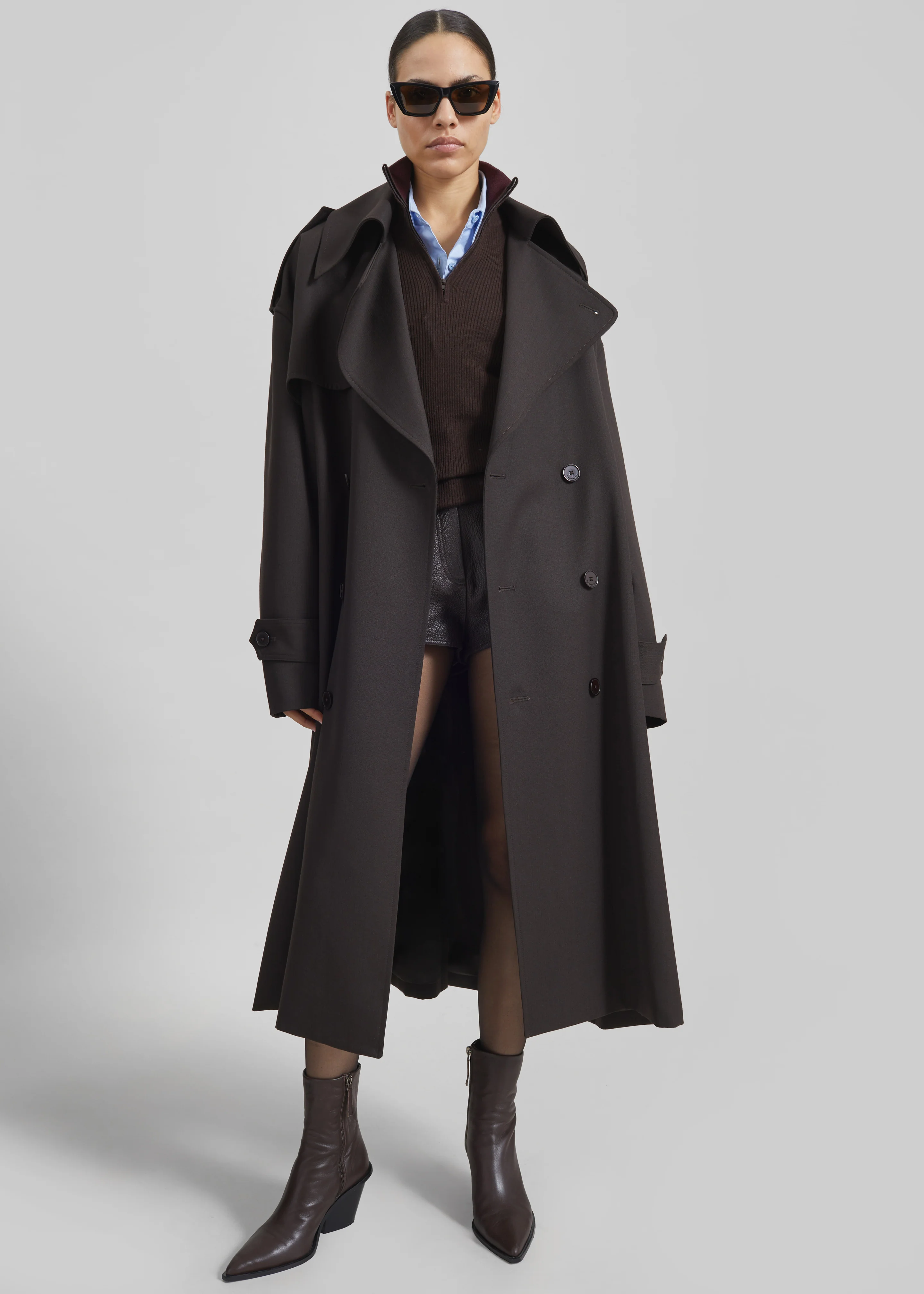 Dursley Tailored Trench Coat - Brown - Image 5