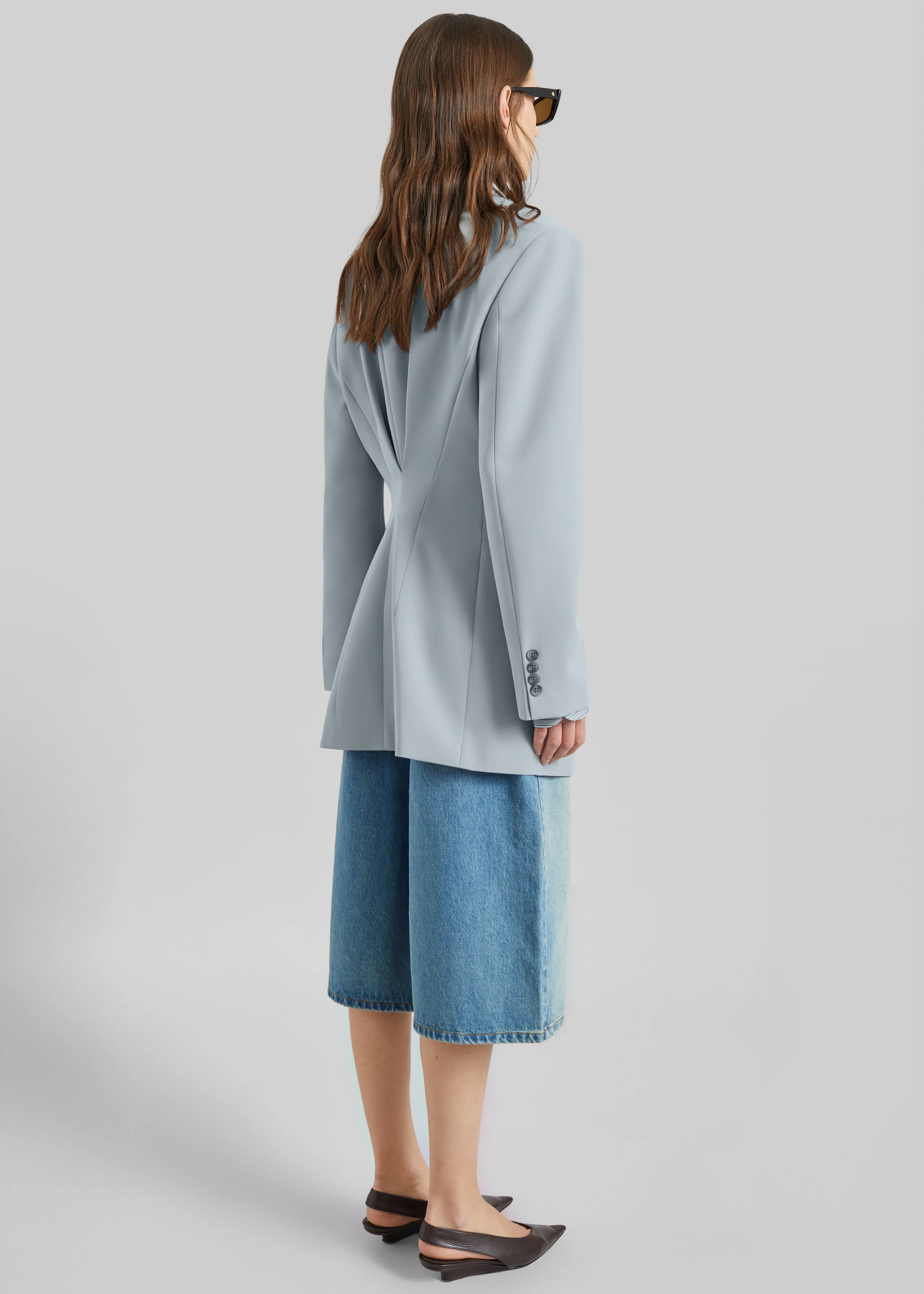 Duved Cinched Blazer - Slate Grey - Image 8