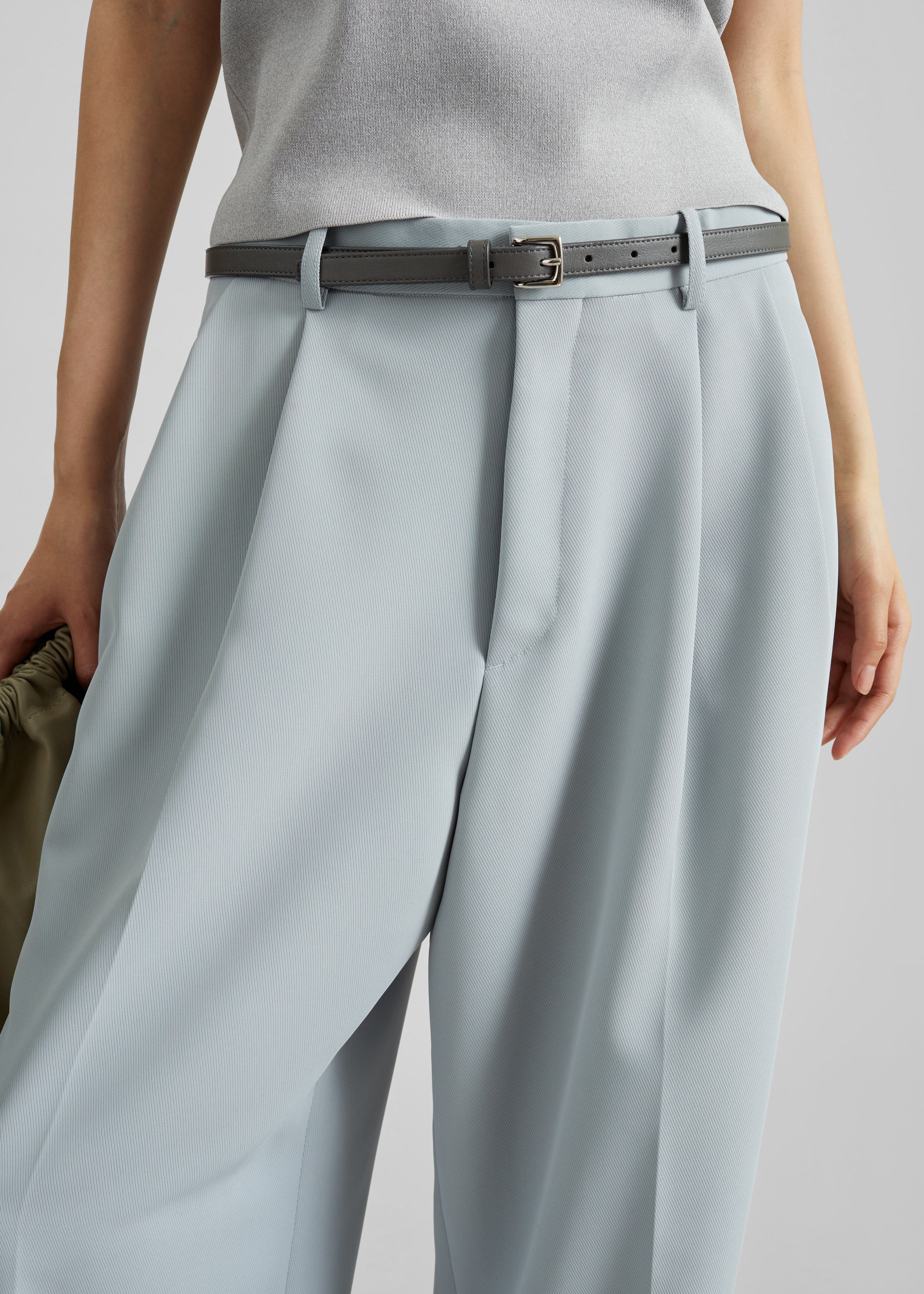 Duved Pleated Trousers - Slate Grey - Image 4