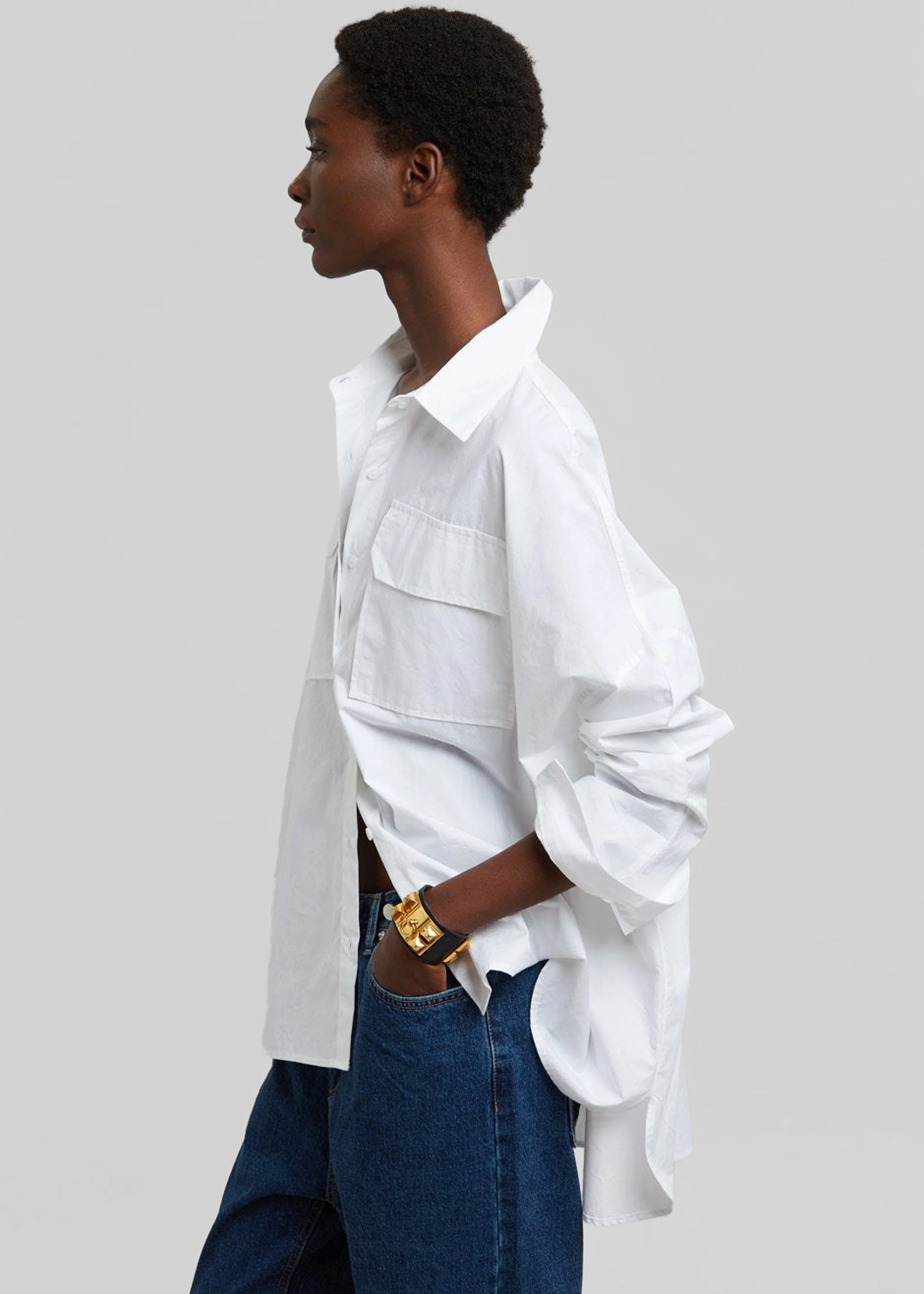 Elara Oversized Shirt - Optic White - Image 3