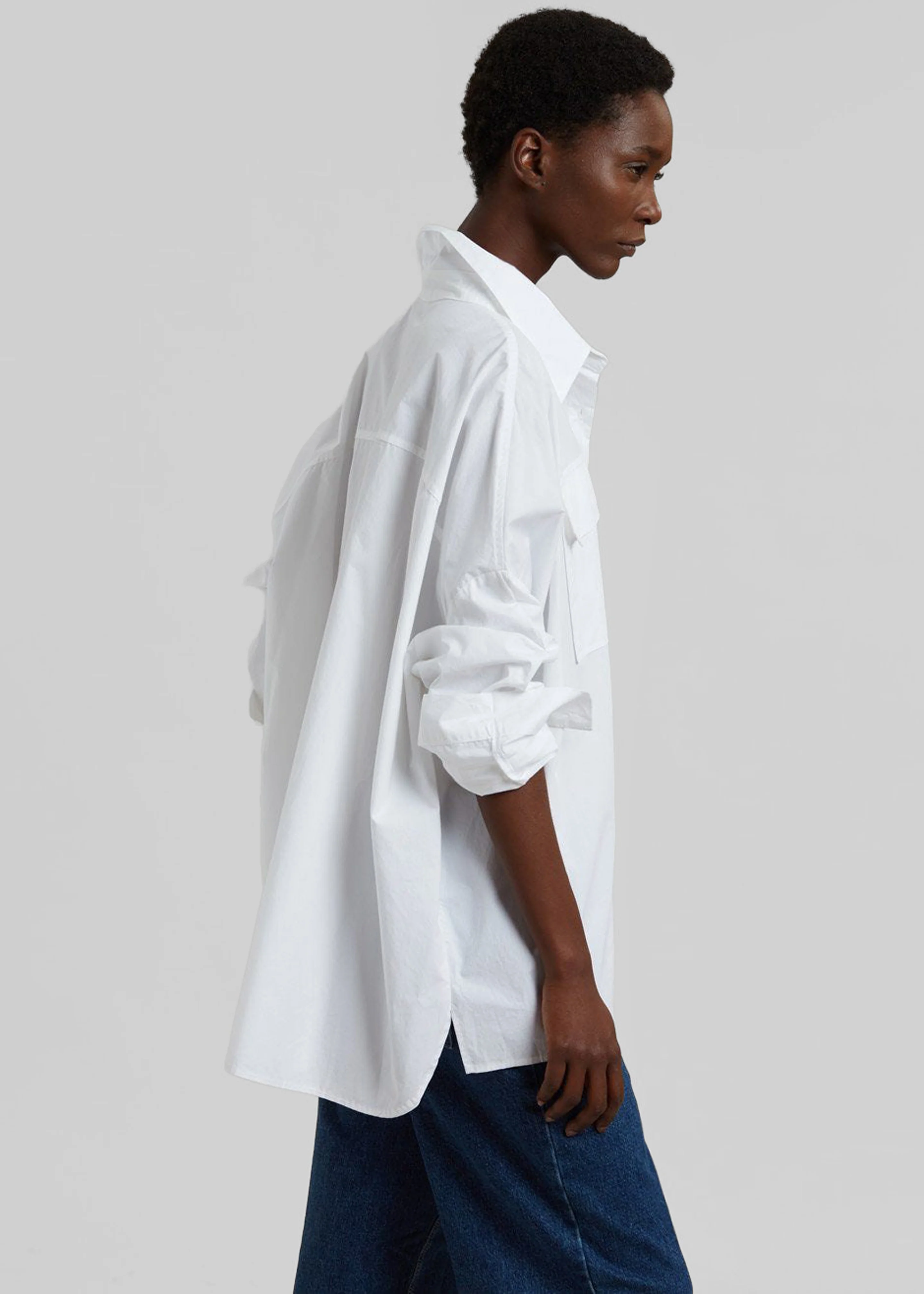Elara Oversized Shirt - Optic White - Image 6