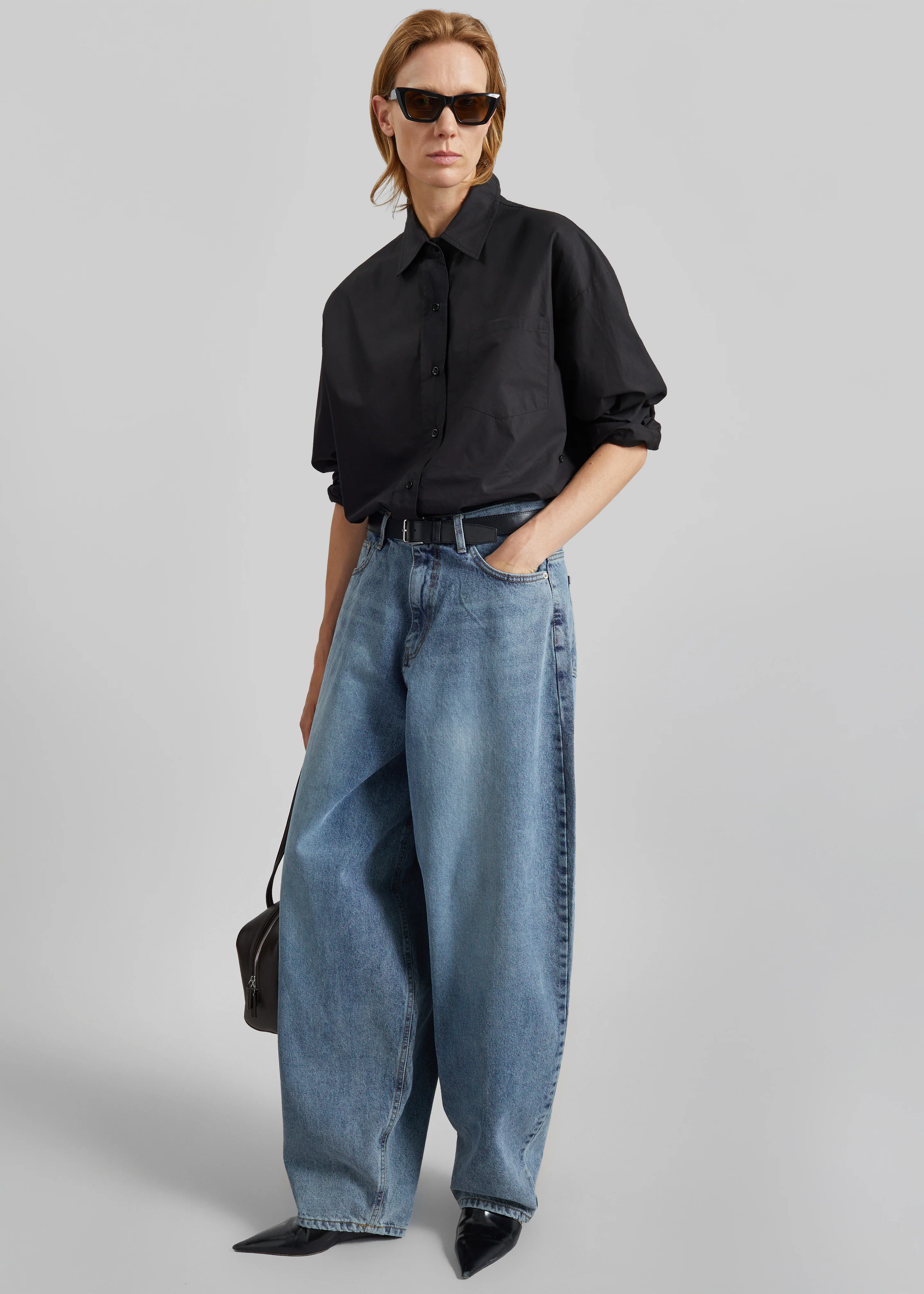 Elga Barrel Leg Jeans - Medium Wash - Image 7