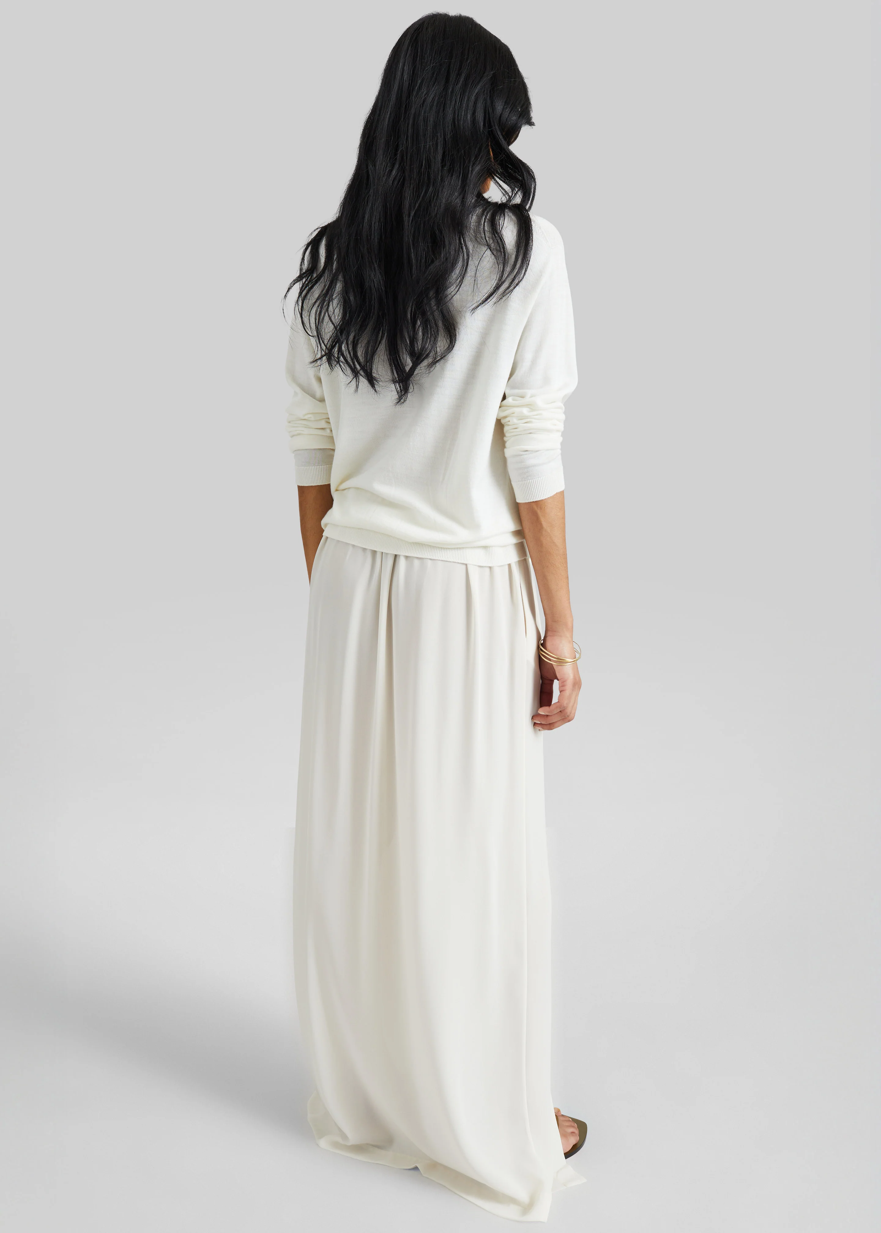 Elie Silk Fluid Maxi Skirt - Ivory - Image 5