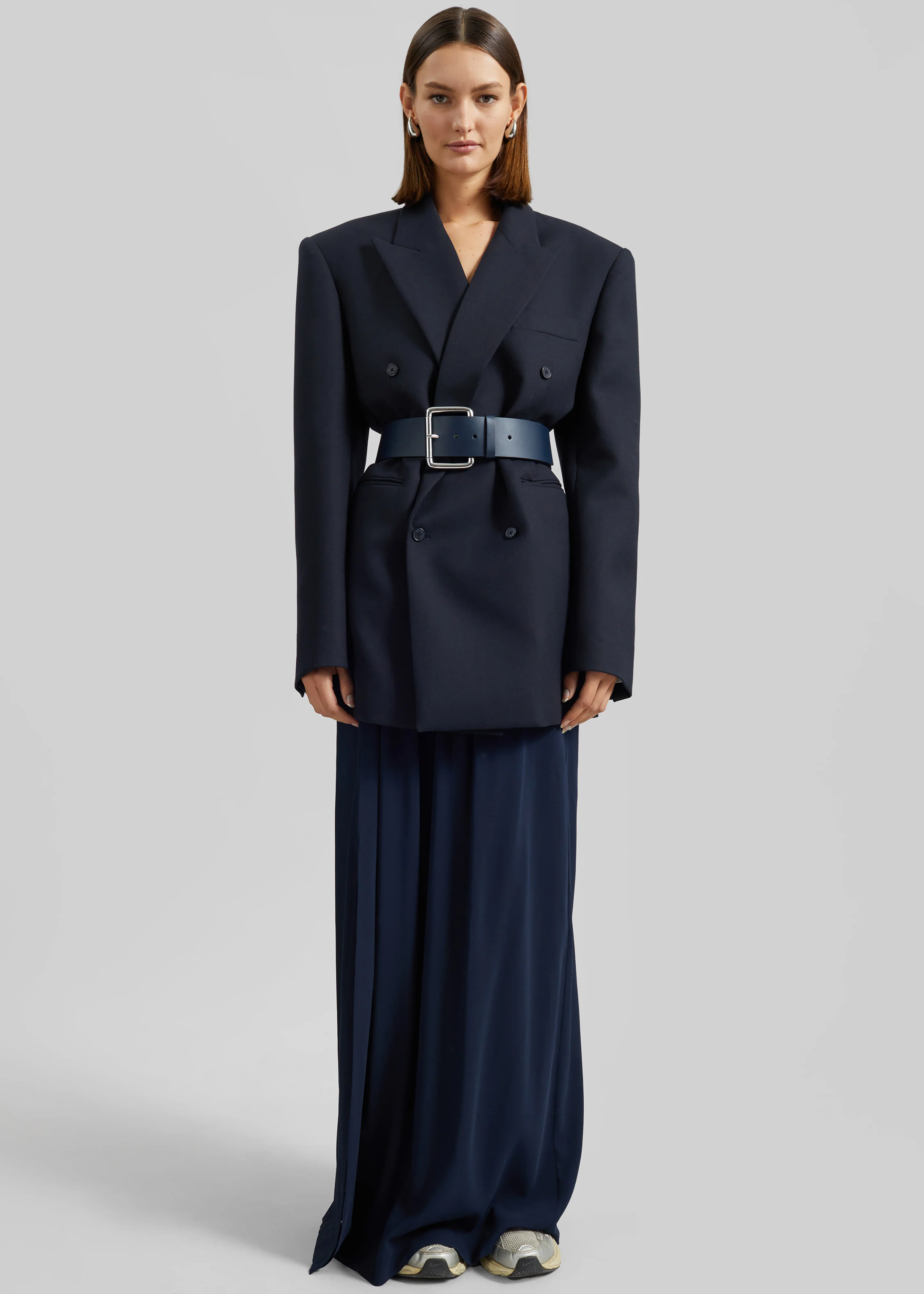 Elie Silk Fluid Maxi Skirt - Navy - Image 3