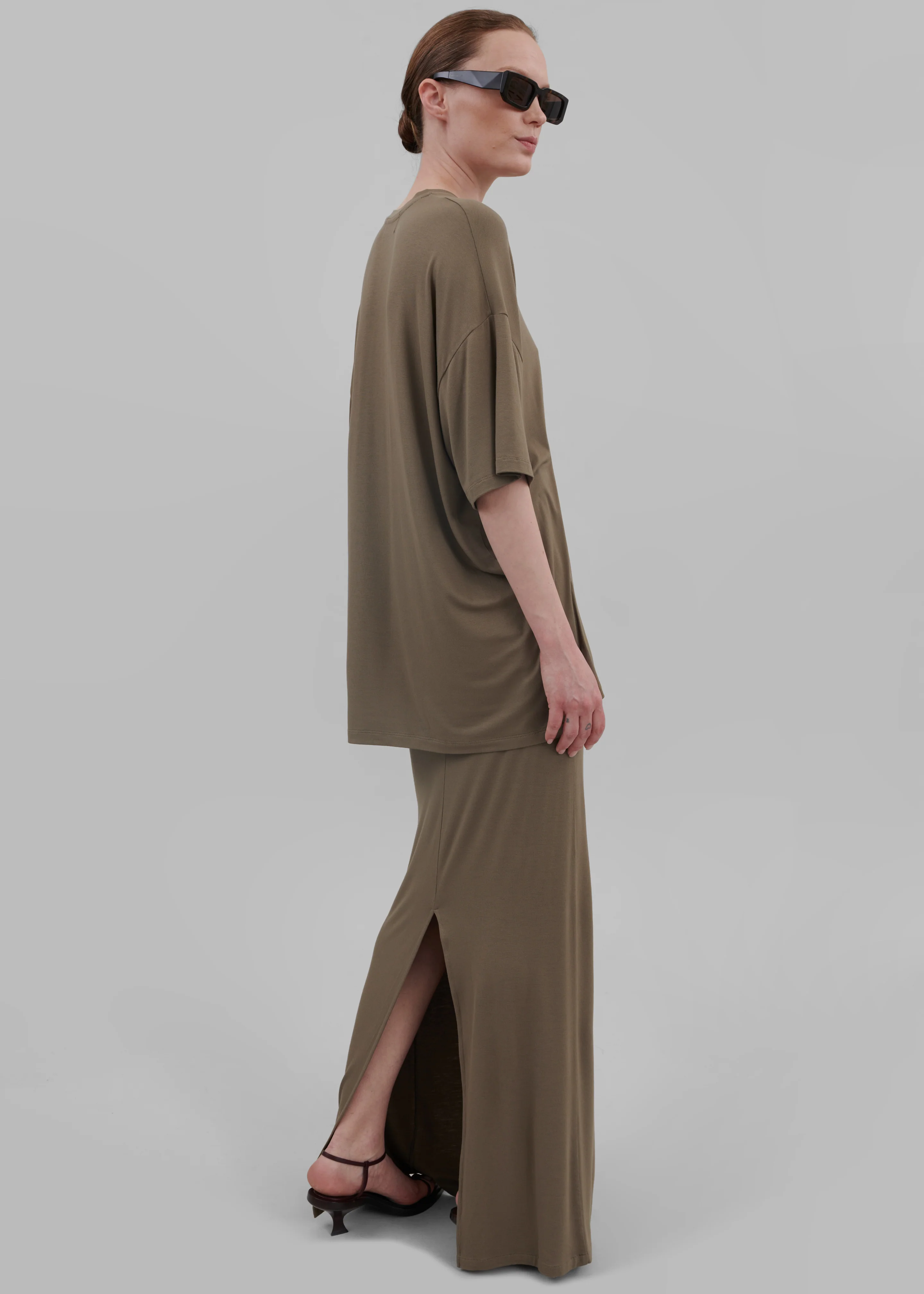 Ella Boxy Tee - Khaki Brown - Image 2