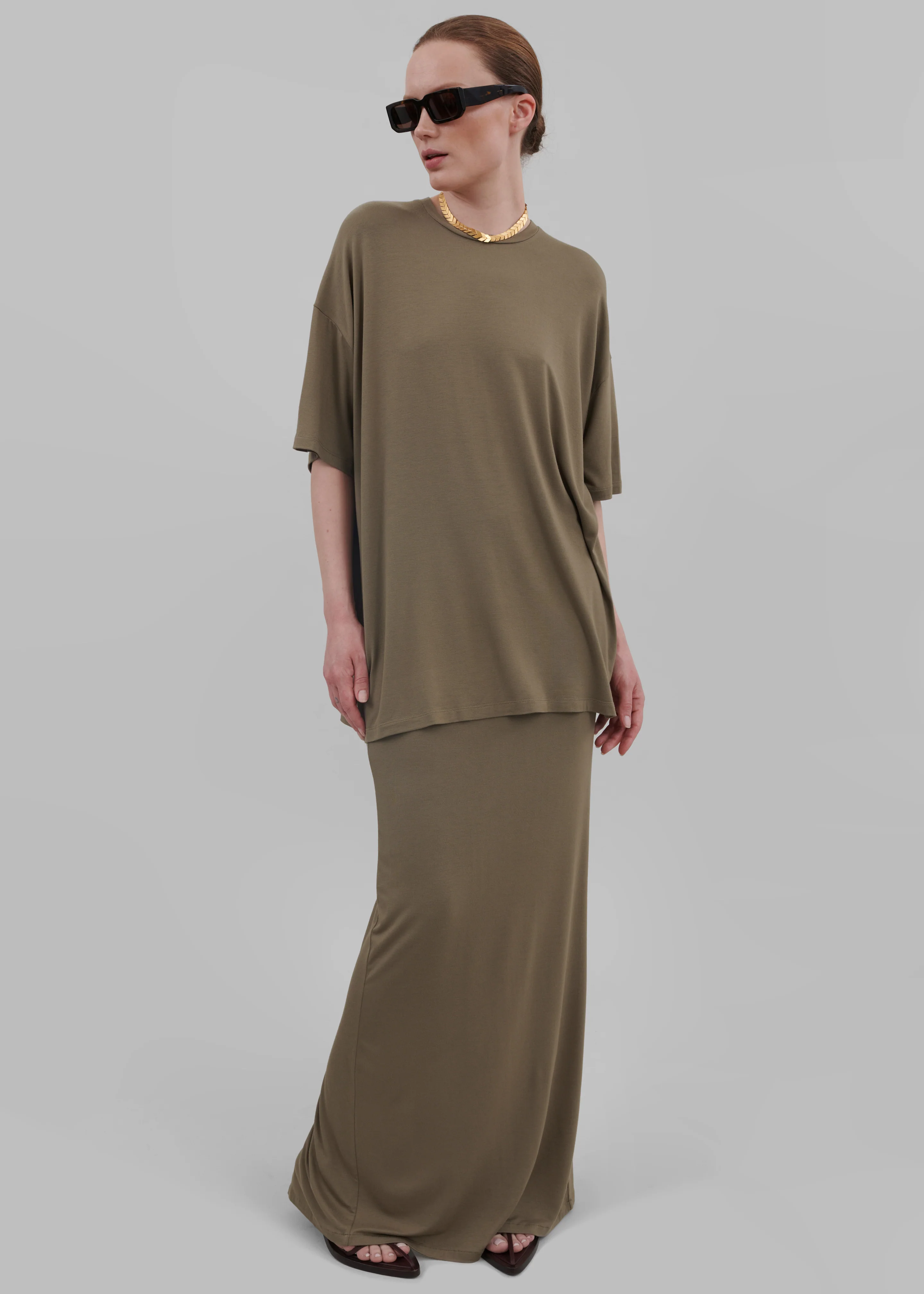 Ella Boxy Tee - Khaki Brown - Image 6