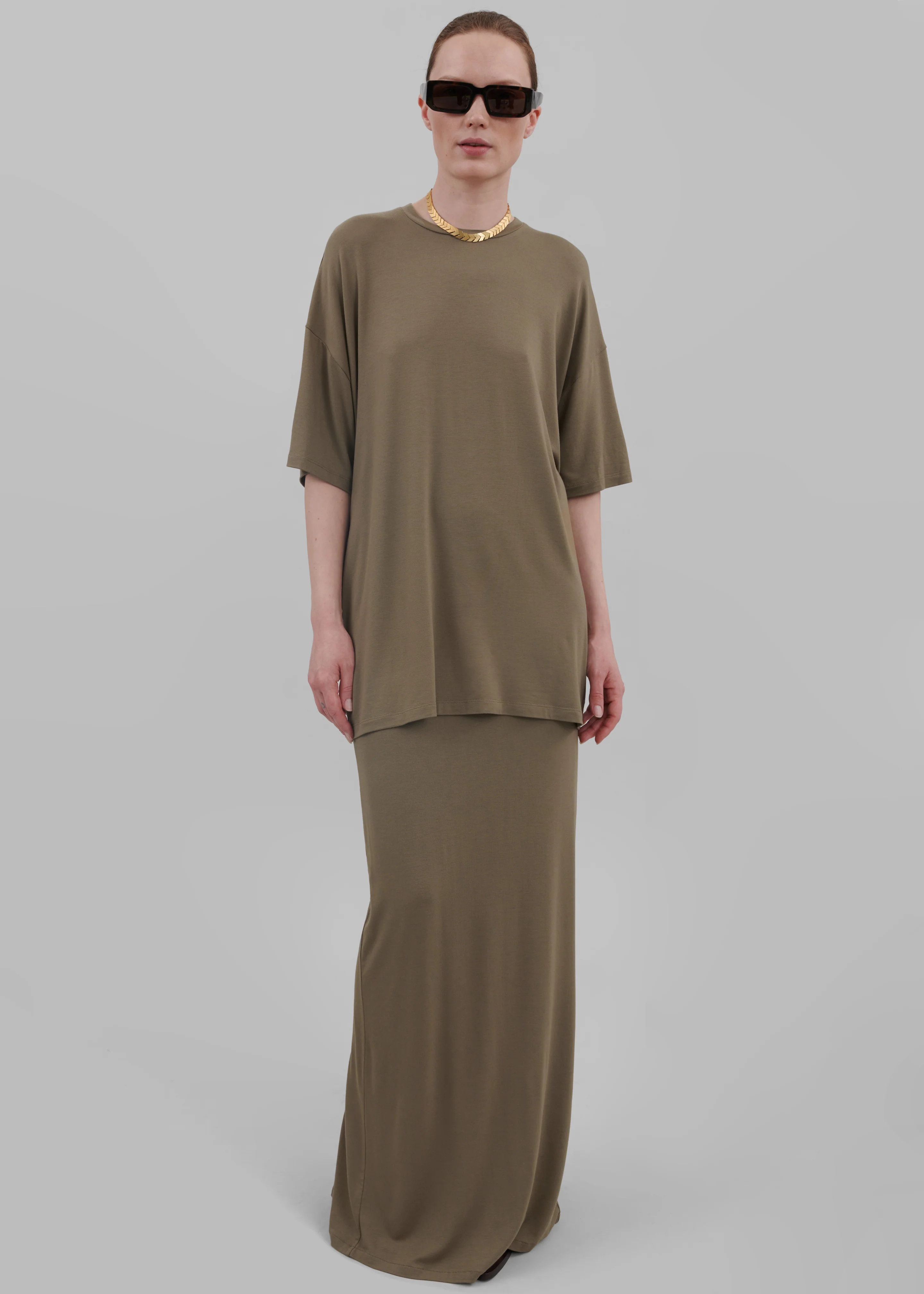 Ella Boxy Tee - Khaki Brown - Image 9