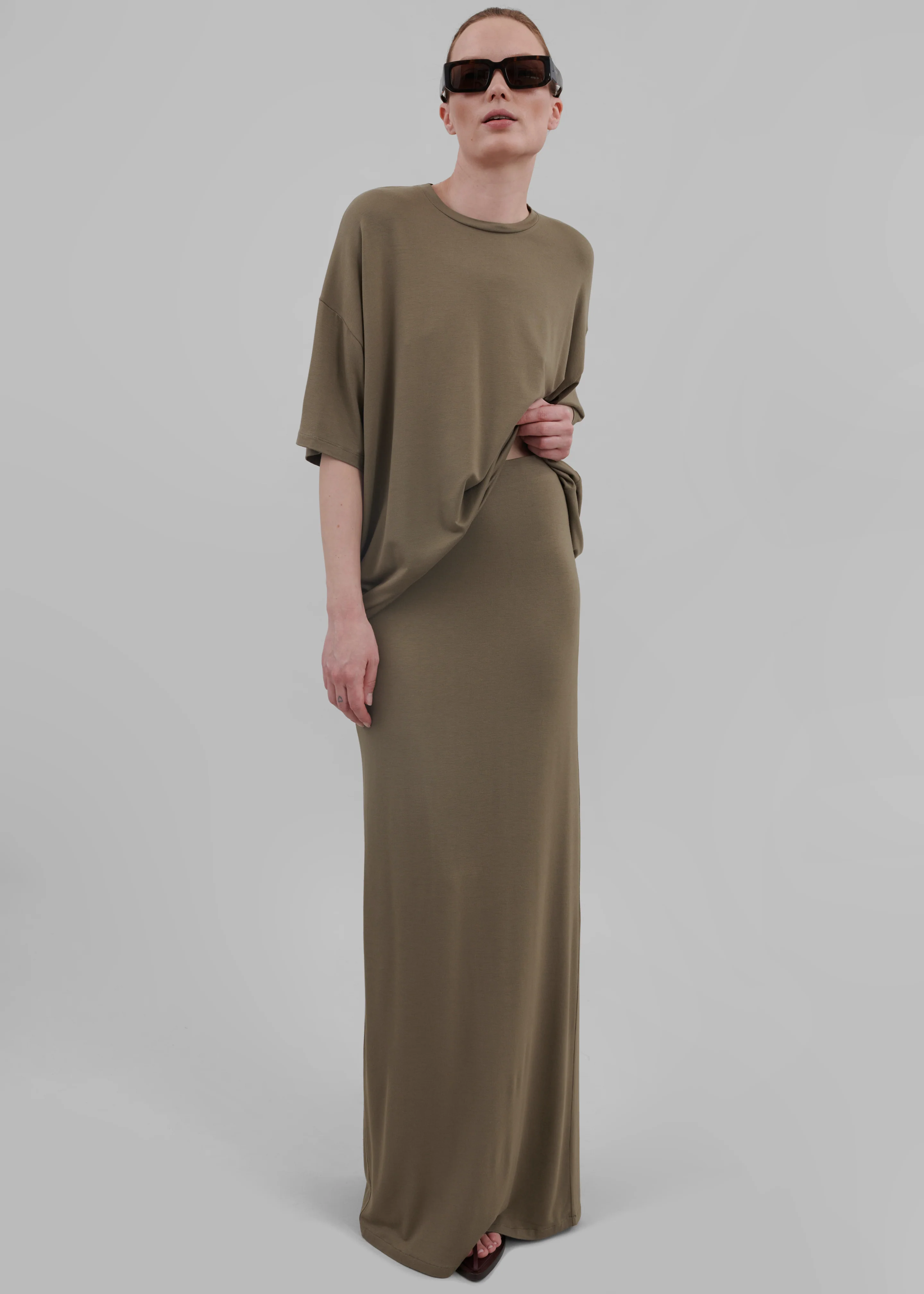 Ella Maxi Skirt - Khaki Brown - Image 2