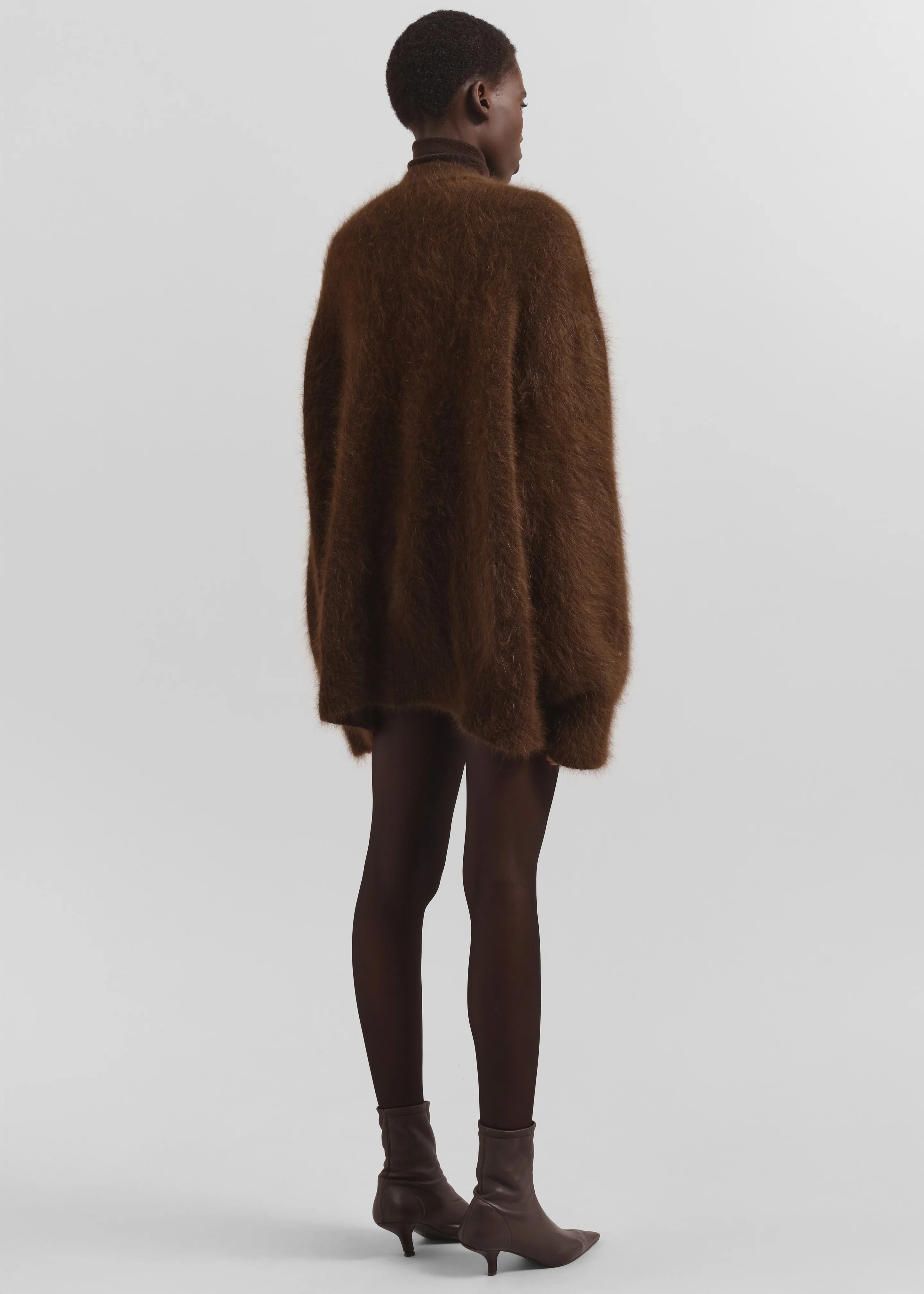 Elland Oversized Alpaca Cardigan - Olive Brown - Image 5
