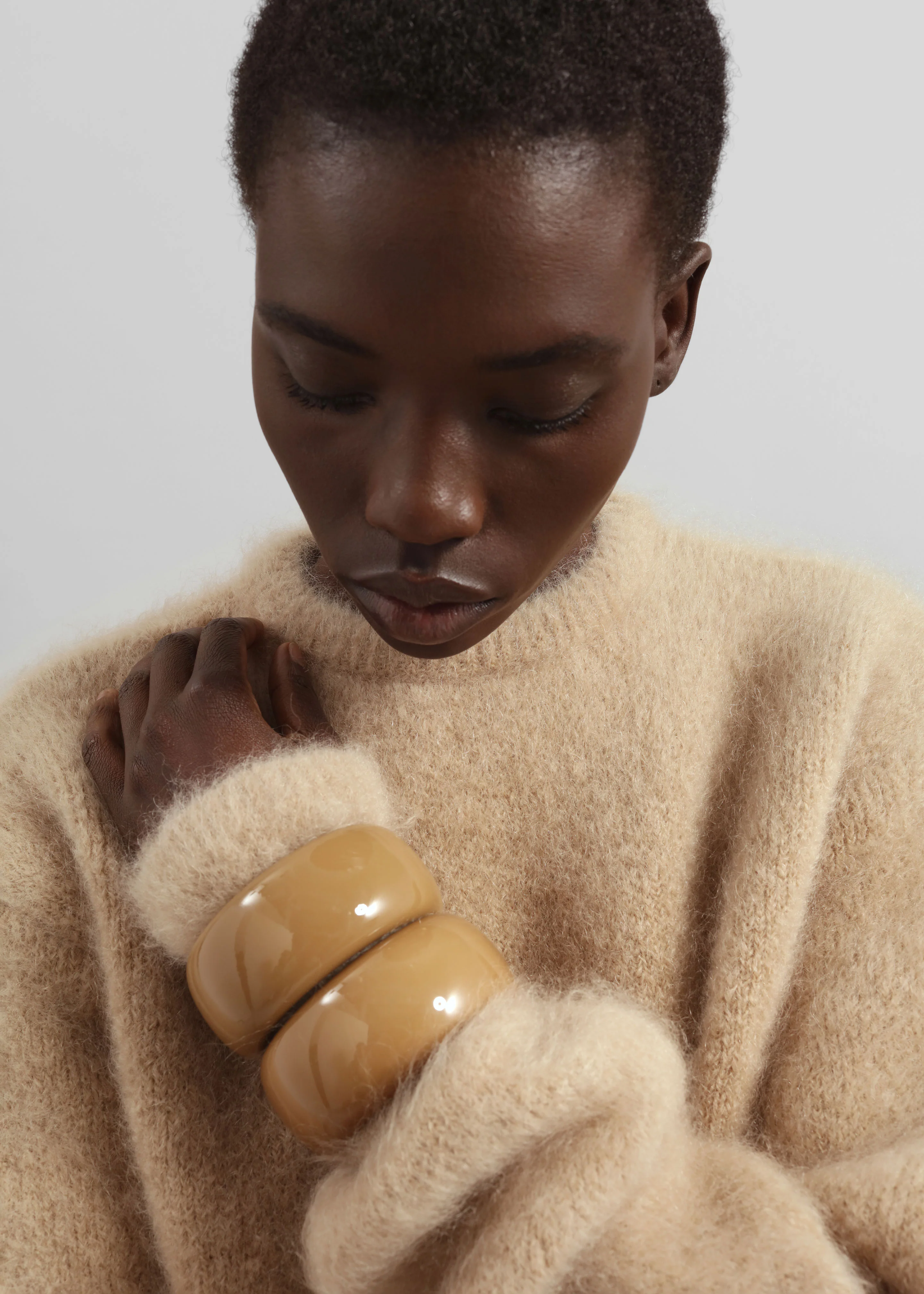Ellery Mohair Crewneck Sweater - Beige - Image 3