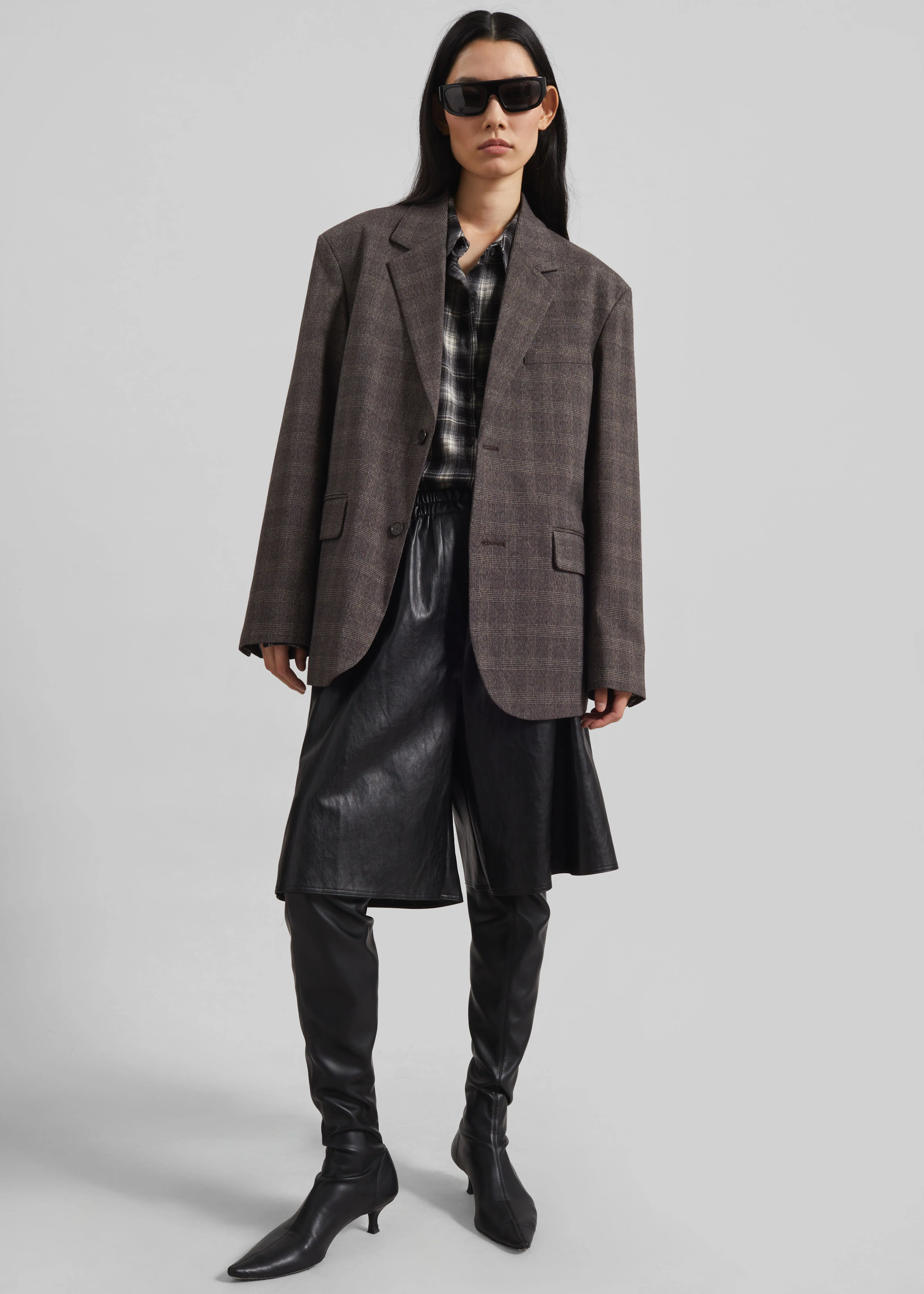 Ellory Padded Blazer - Brown Glen Plaid - Image 5