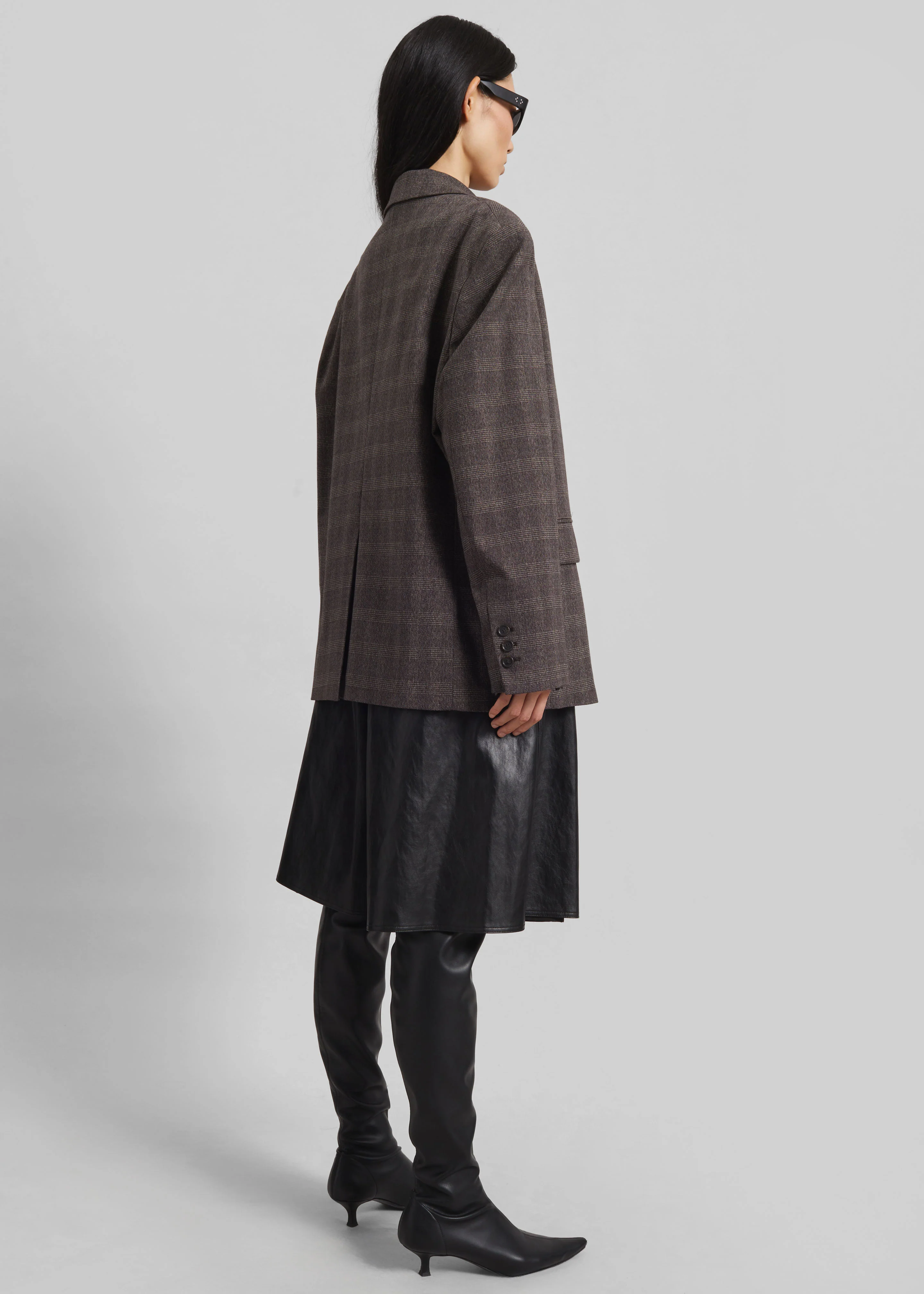Ellory Padded Blazer - Brown Glen Plaid - Image 6