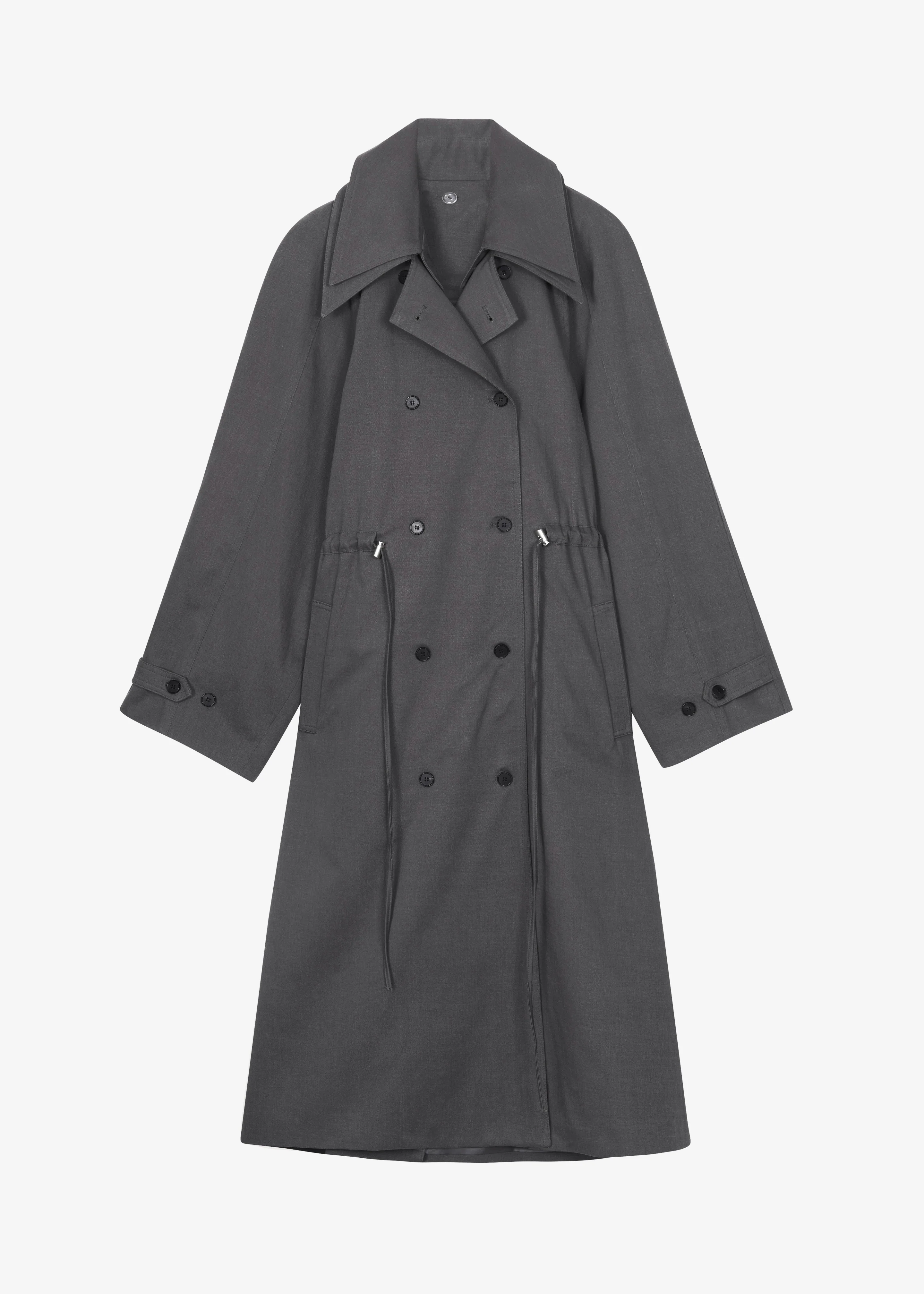 Elrod Drawstring Trench - Grey - Image 9