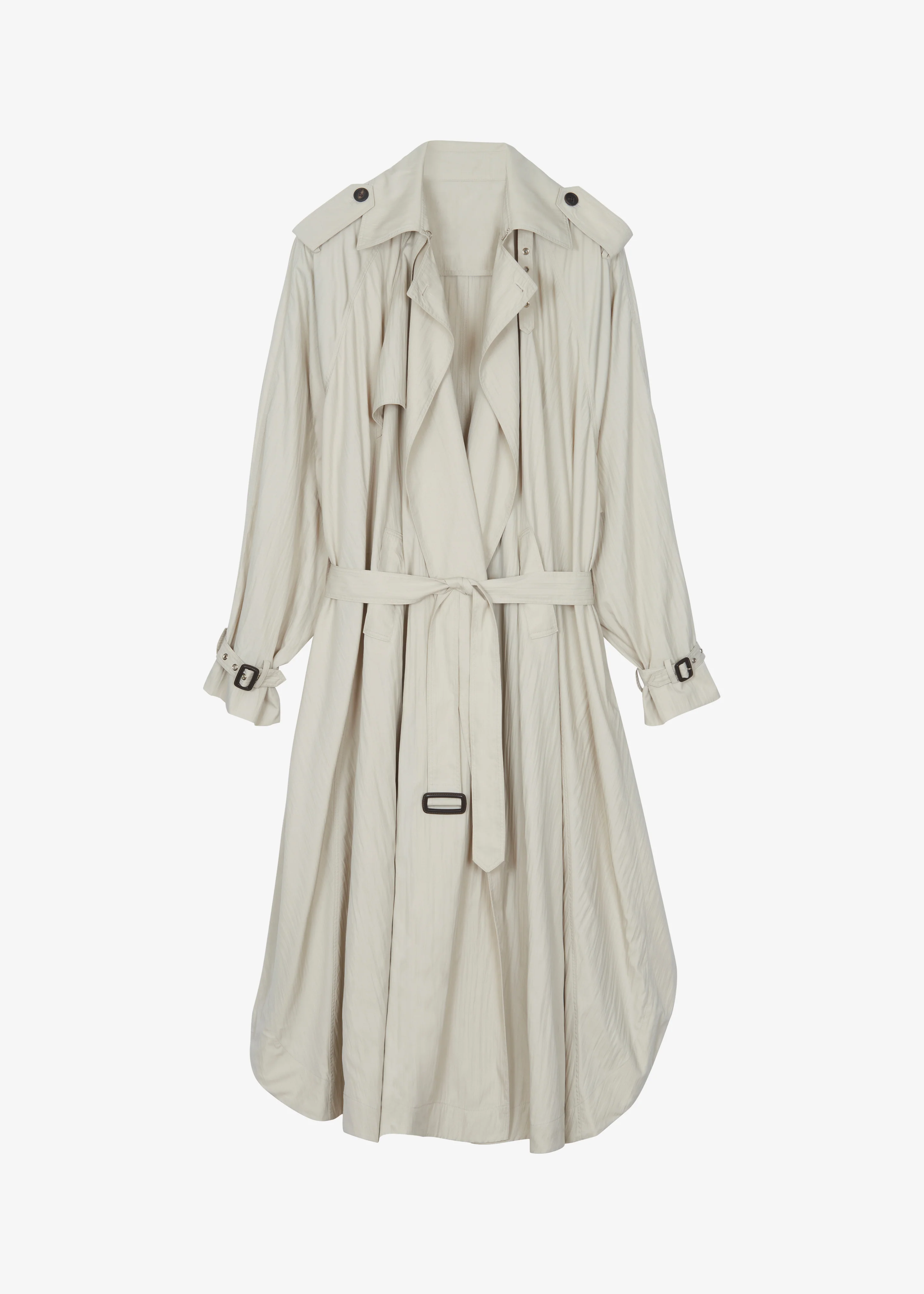 Elsdon Fluid Long Trench - Light Beige - Image 11