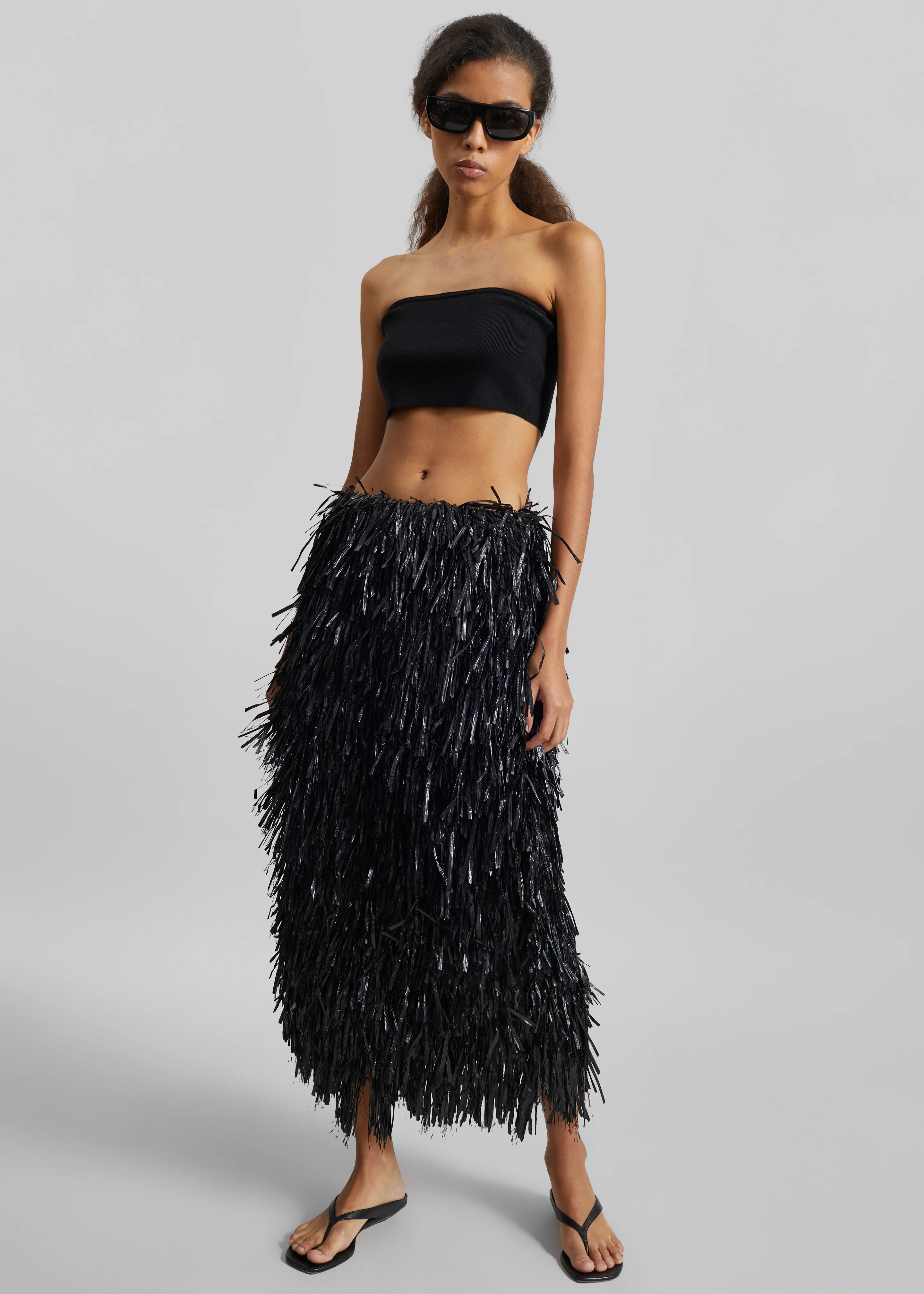 Elsie Knit Tube Top - Black - Image 2