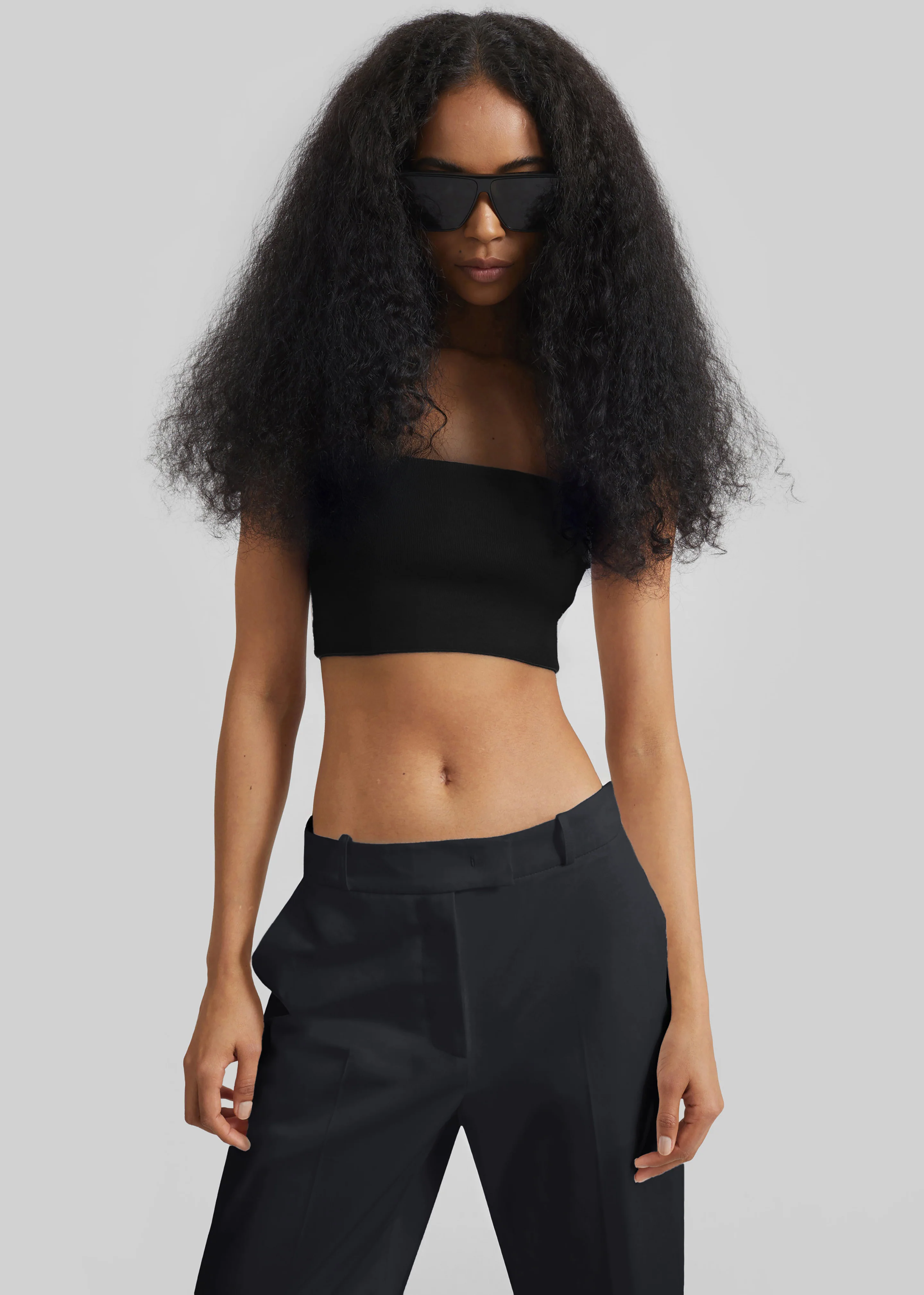 Elsie Knit Tube Top - Black - Image 3