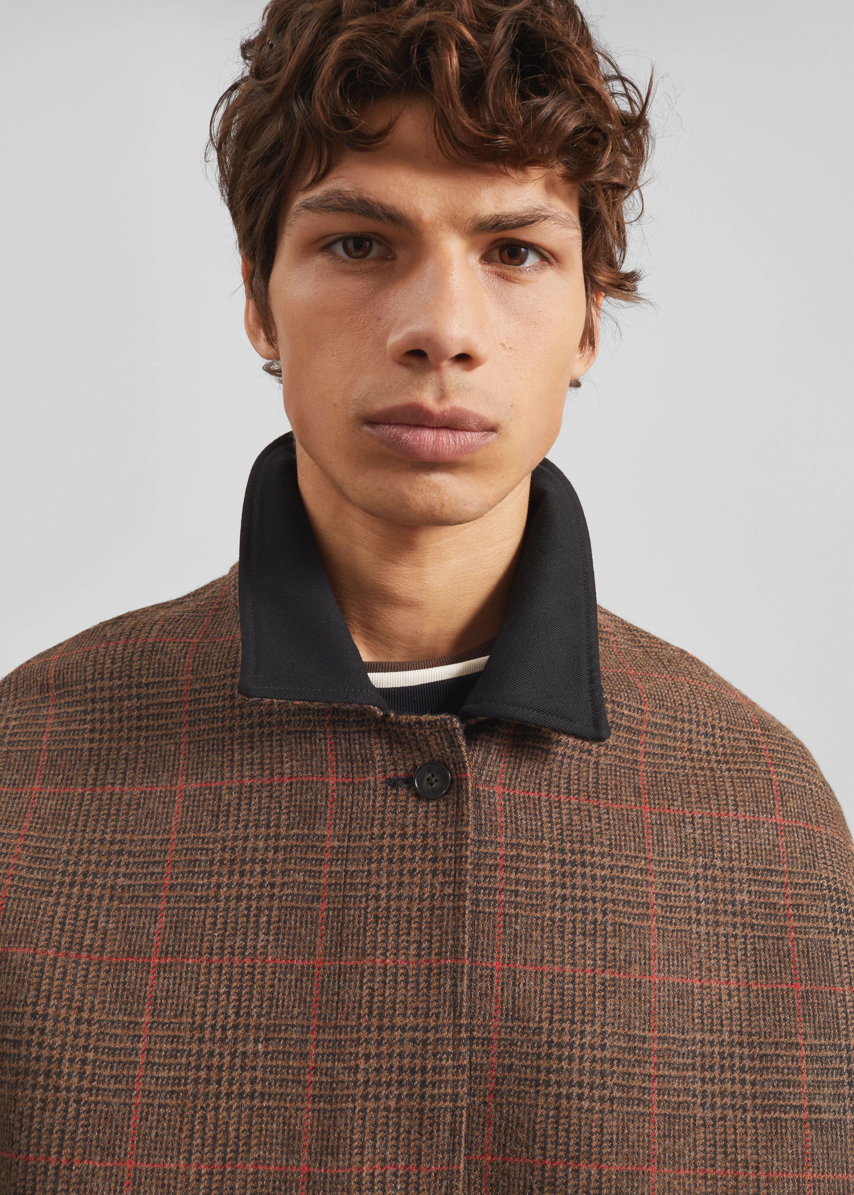 Elton Reversible Car Coat - Brown Glen Plaid - Image 11