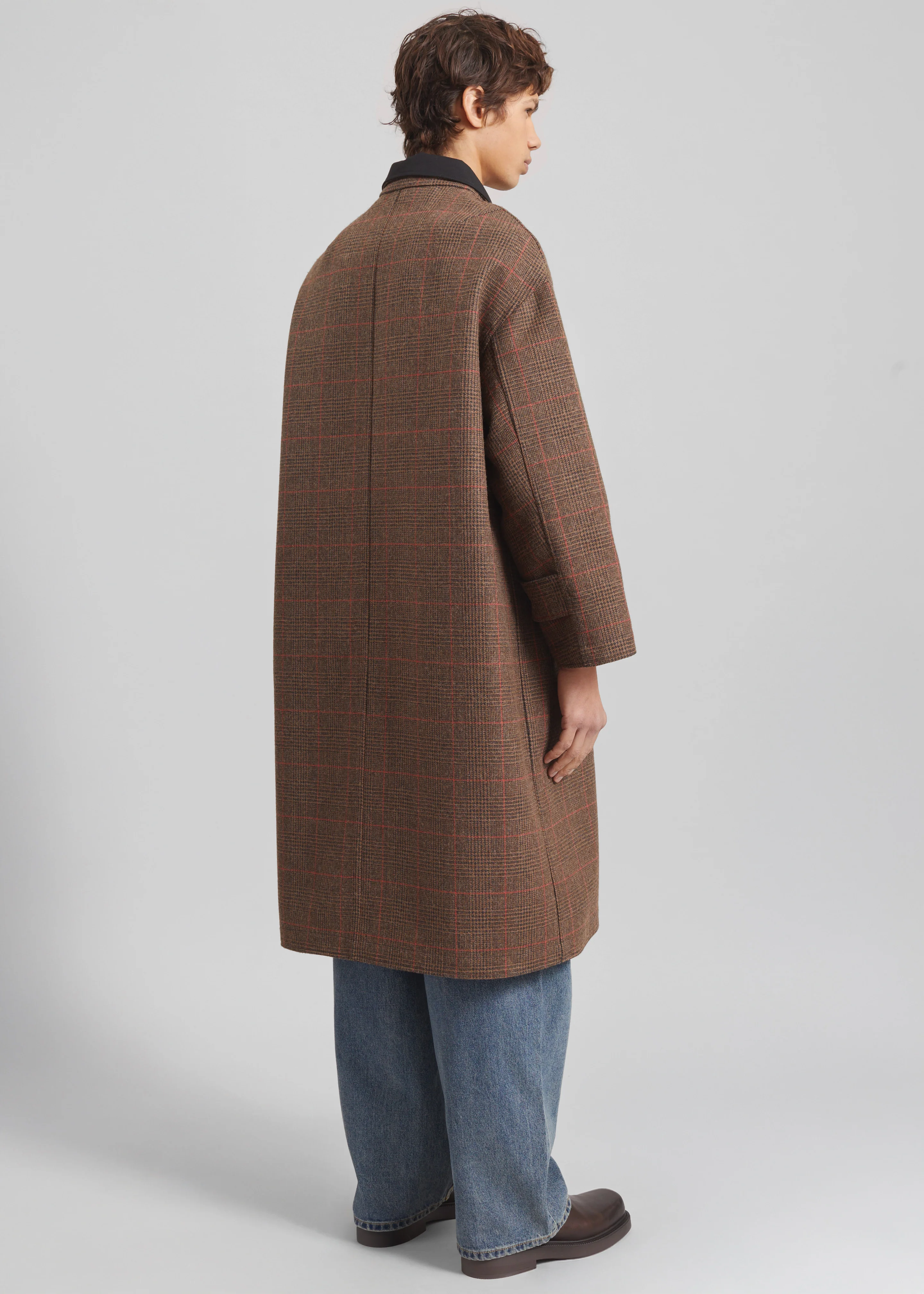 Elton Reversible Car Coat - Brown Glen Plaid - Image 14