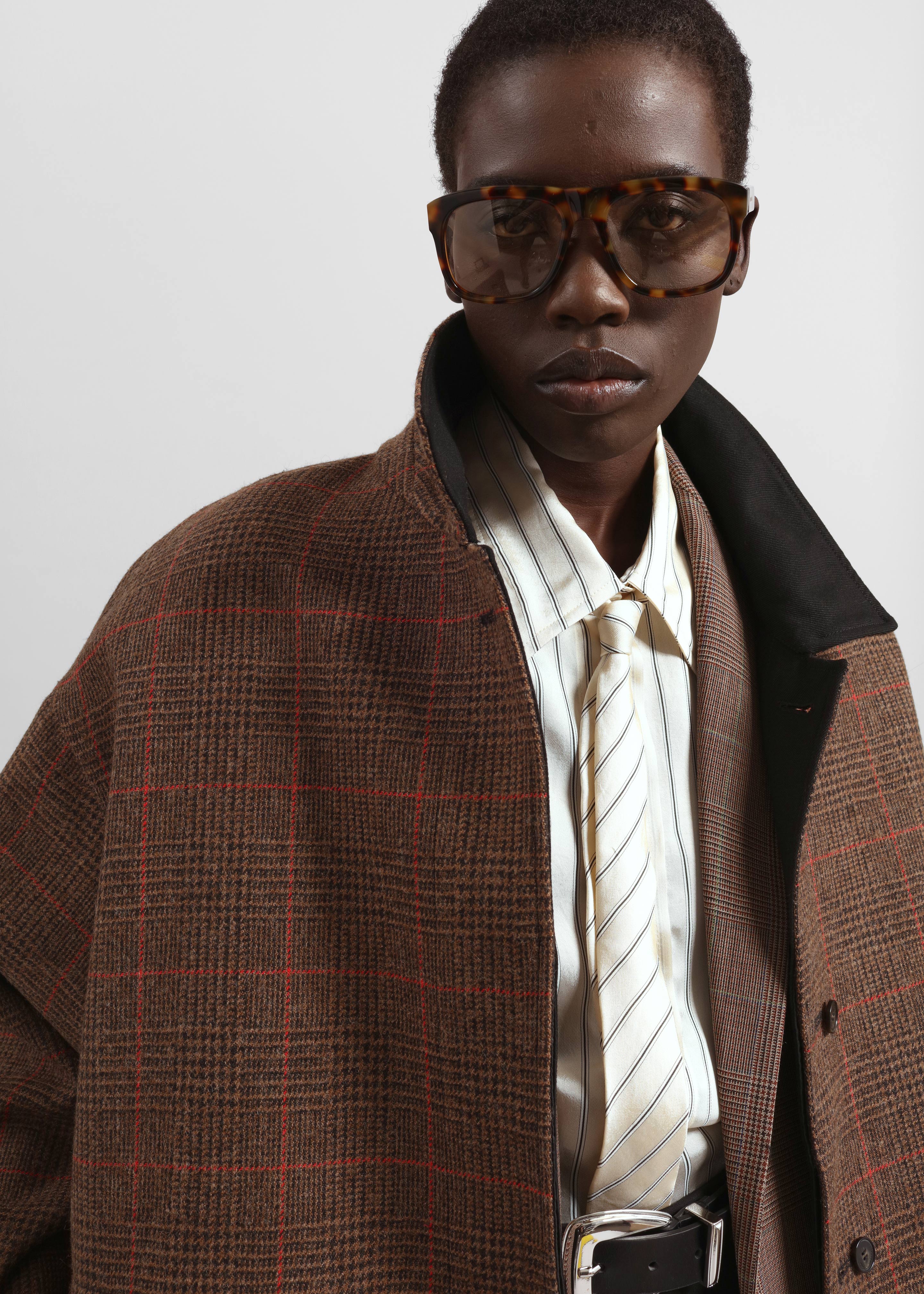 Elton Reversible Car Coat - Brown Glen Plaid - Image 3