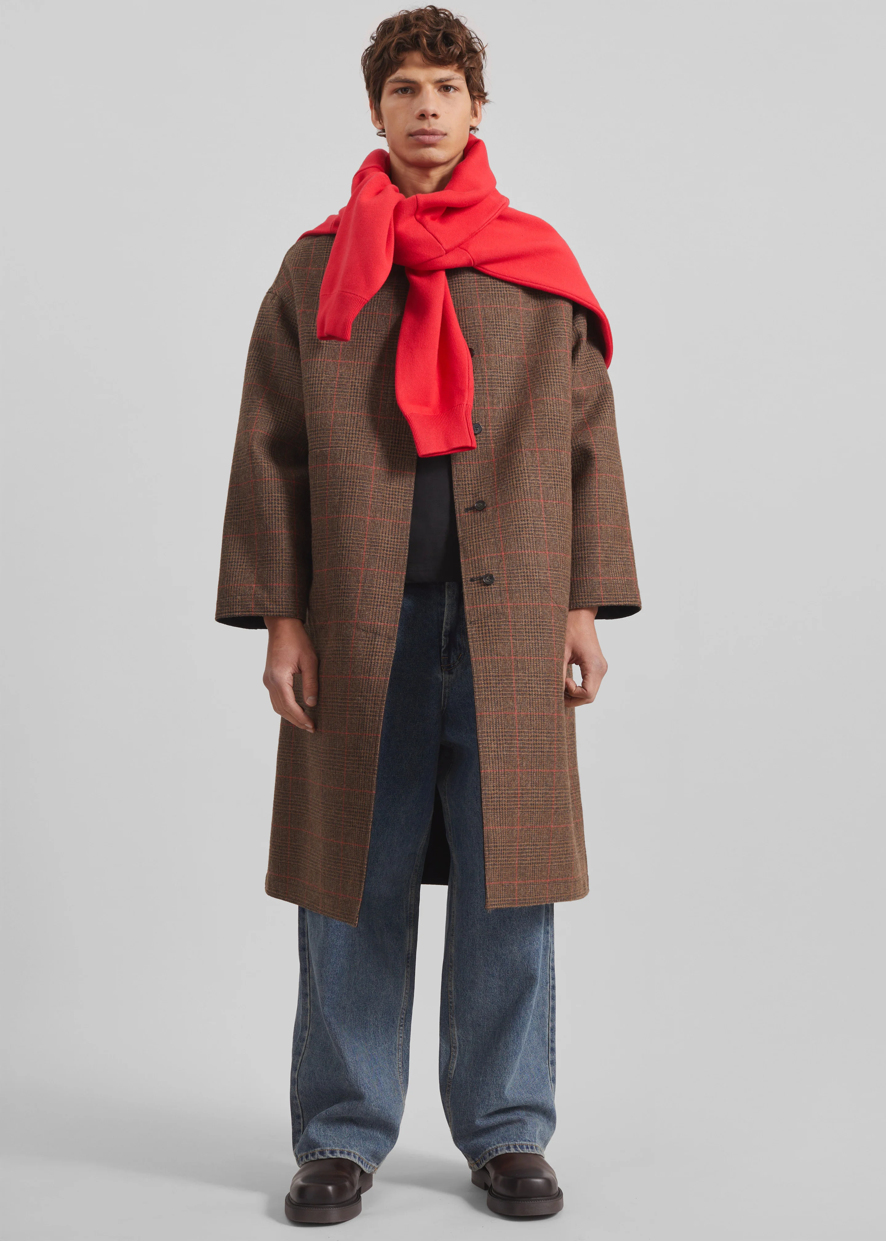 Elton Reversible Car Coat - Brown Glen Plaid - Image 7