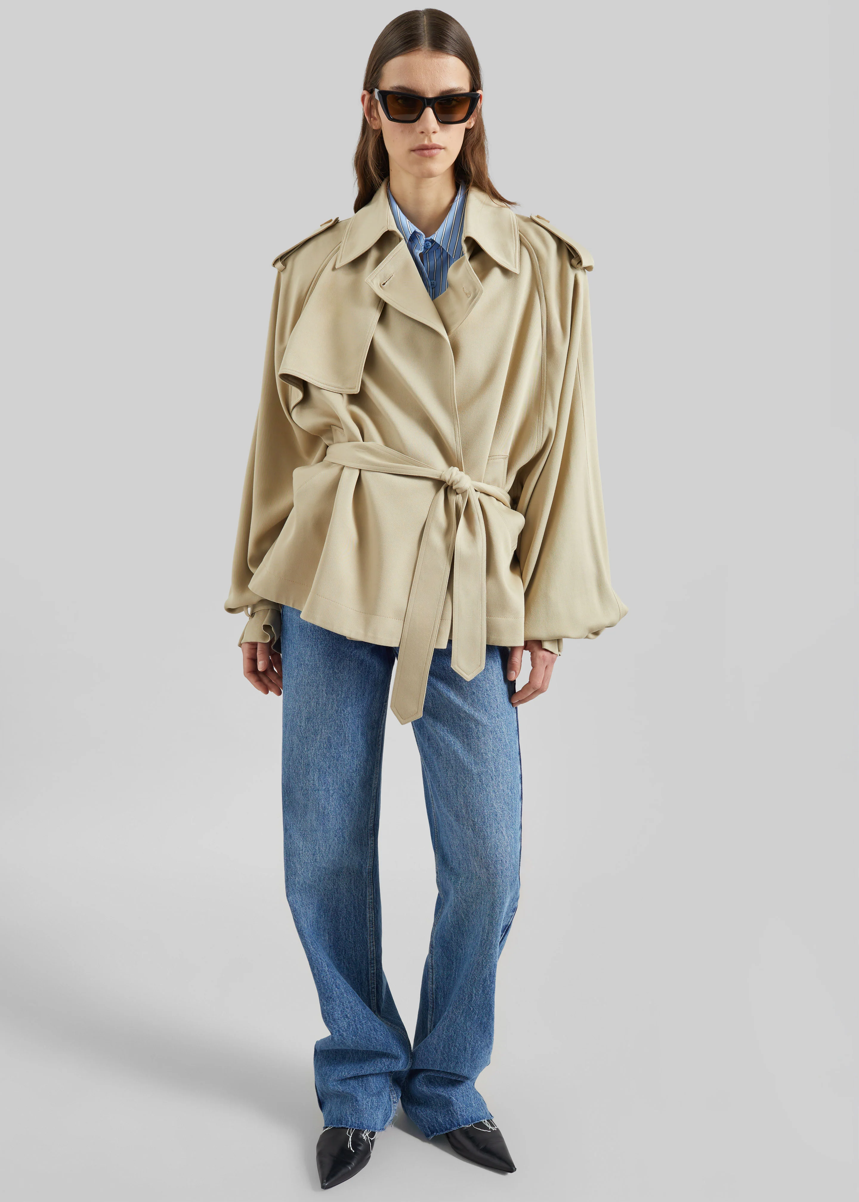 Elva Fluid Short Trench - Beige
