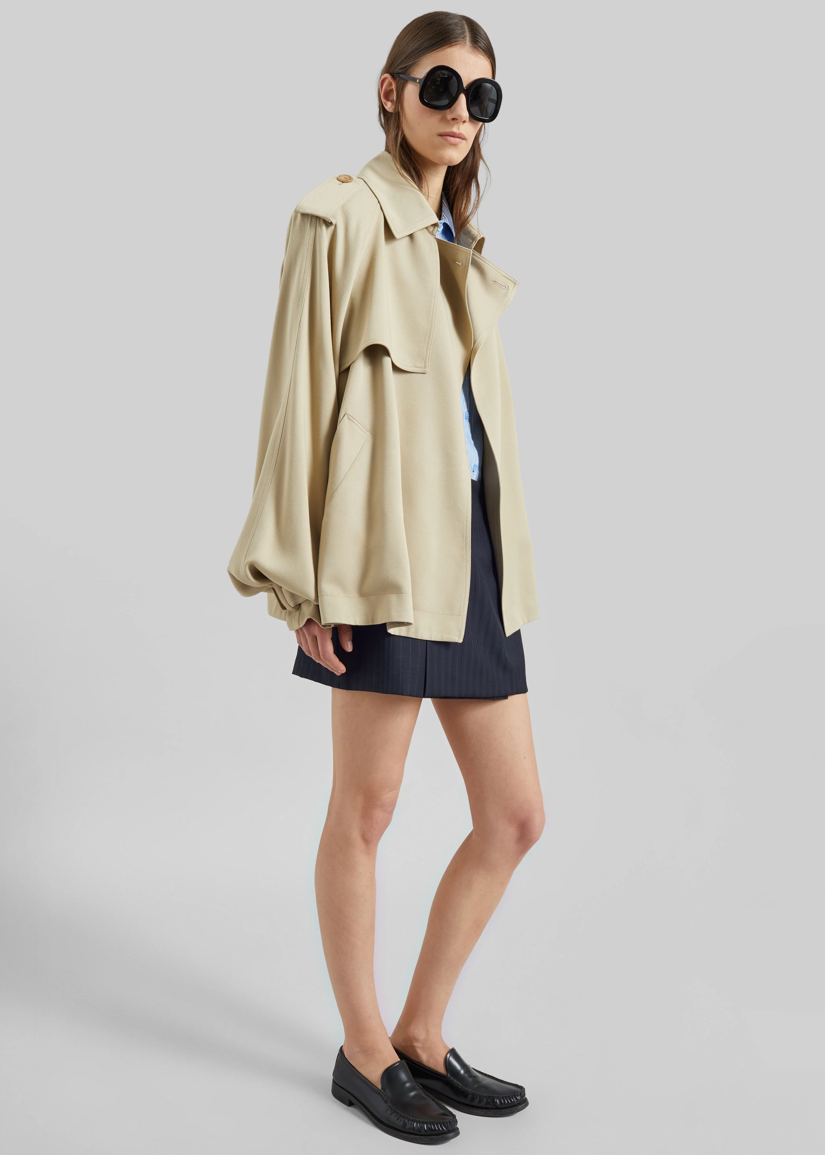 Elva Fluid Short Trench - Beige - Image 3