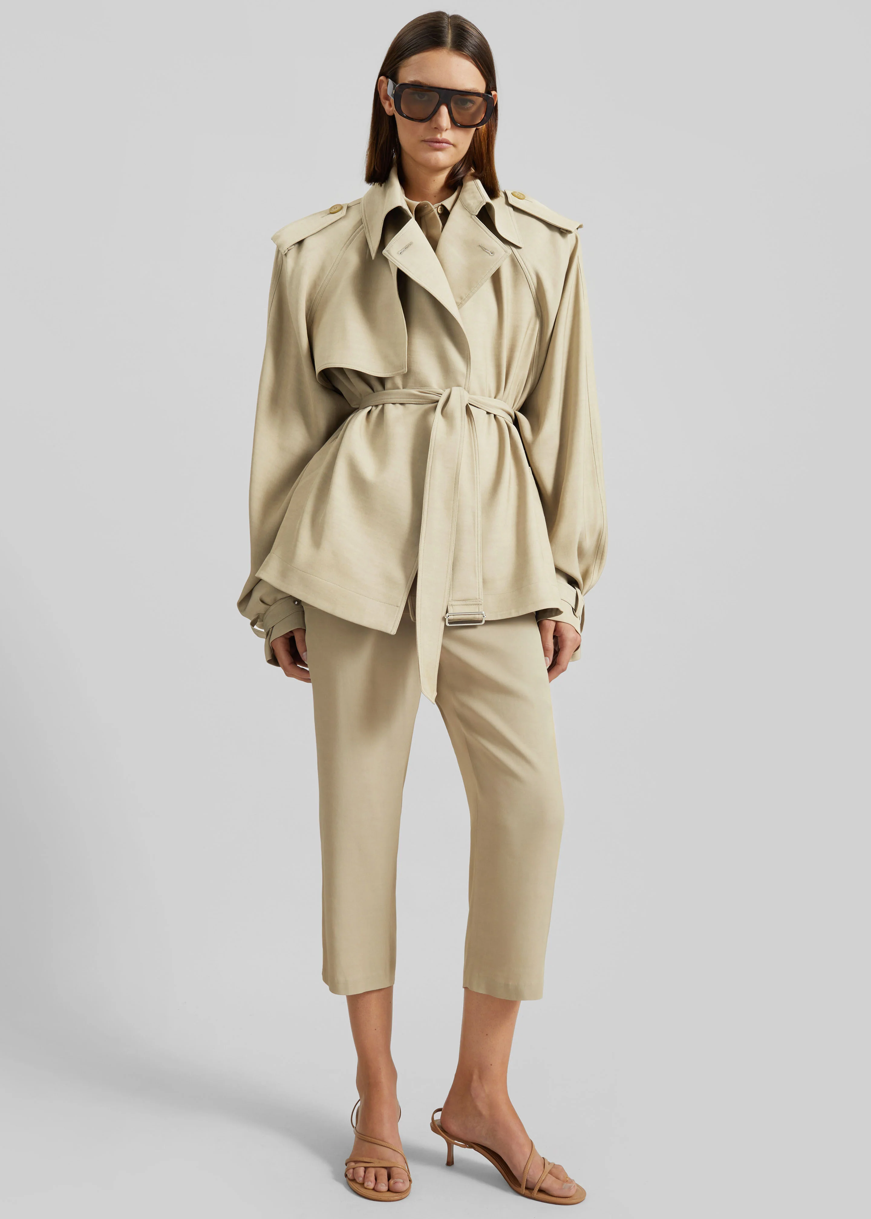 Elva Fluid Short Trench - Beige - Image 6