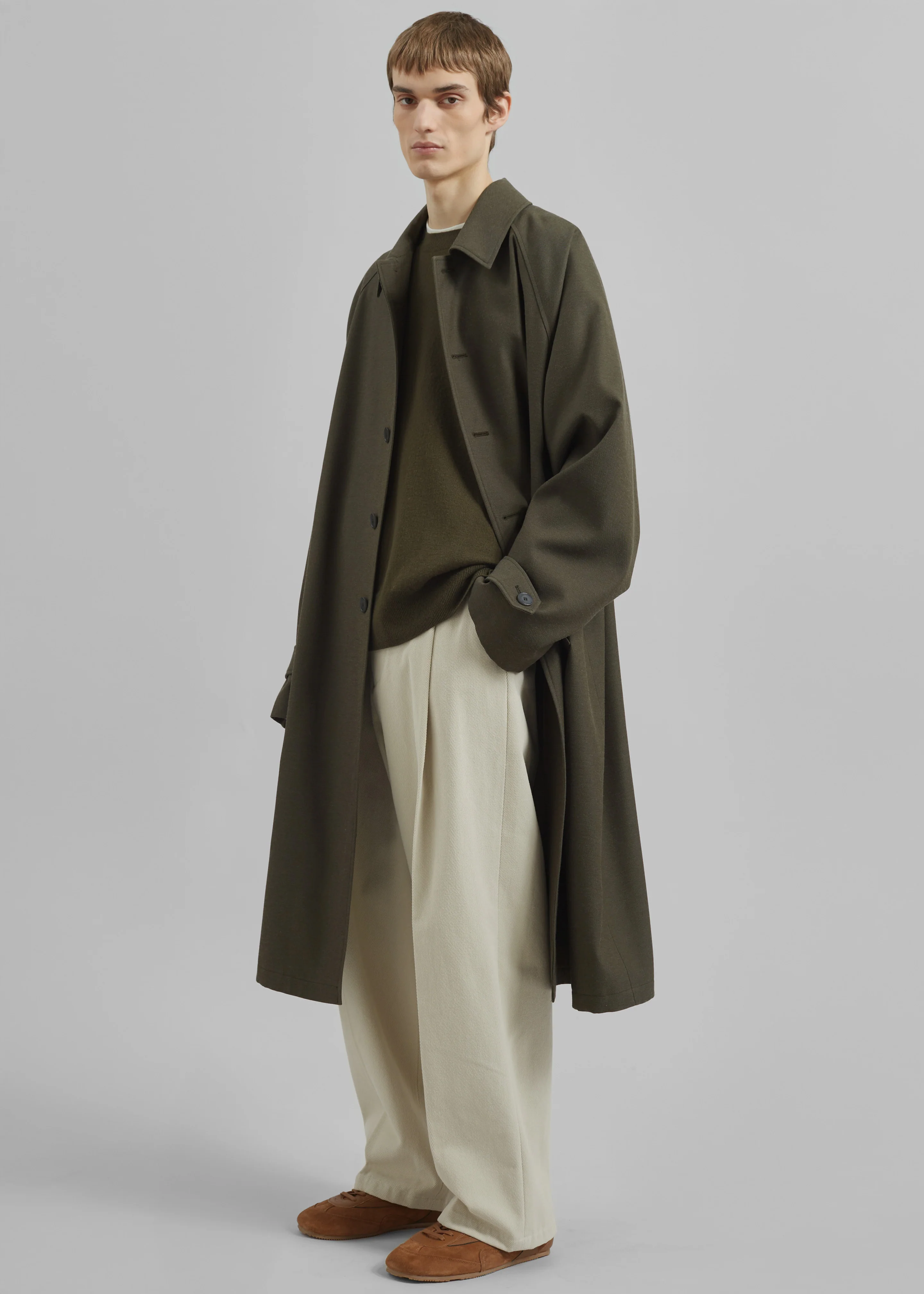 Emil Wool-Blend Trench - Army Green - Image 2