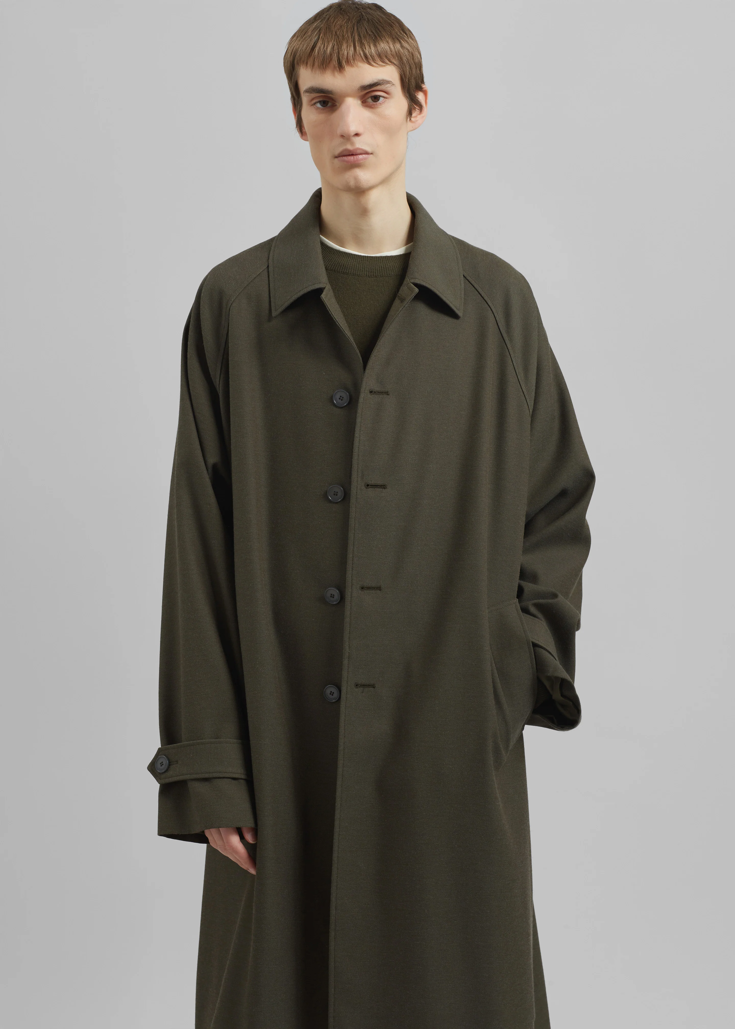 Emil Wool-Blend Trench - Army Green - Image 5