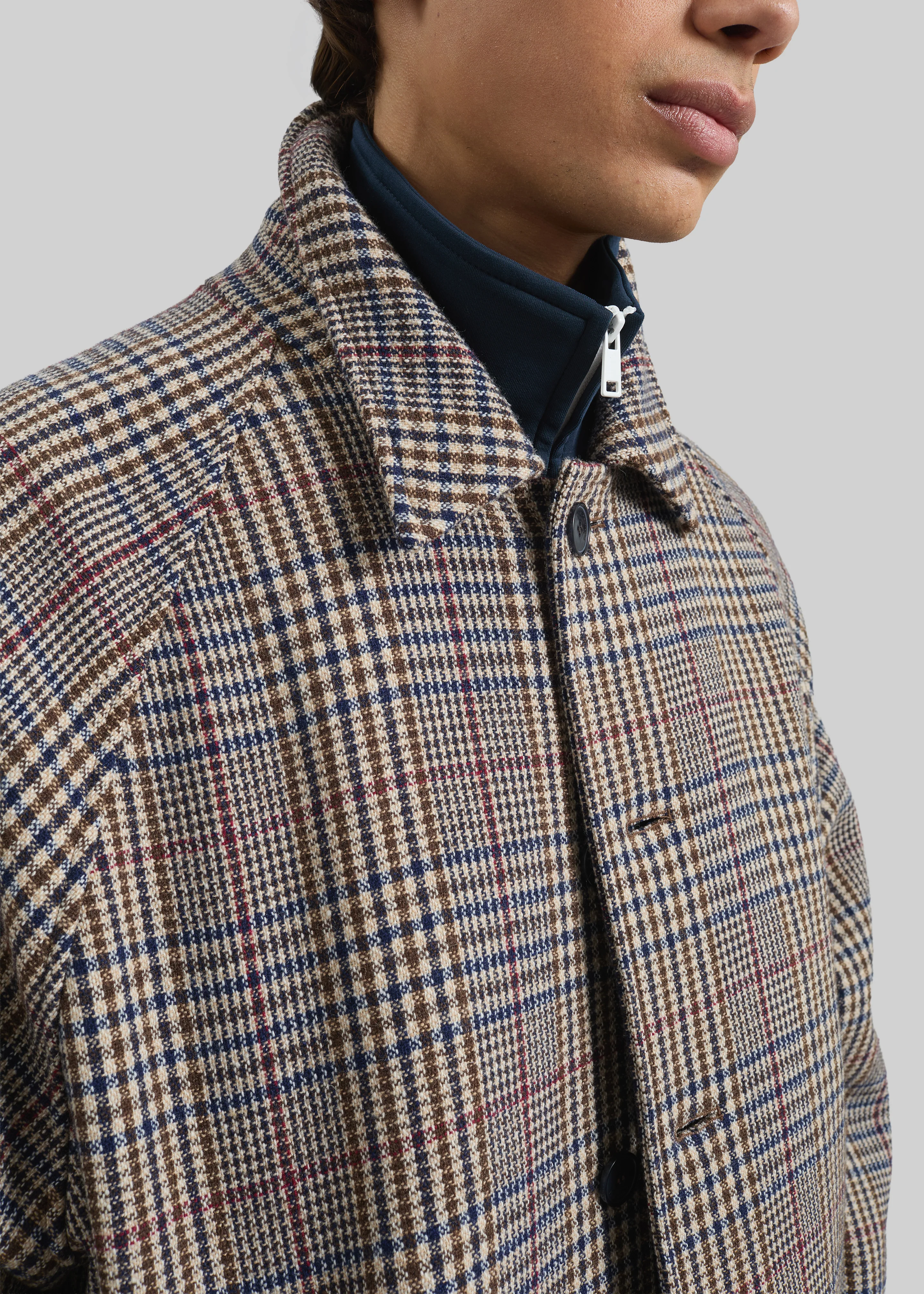 Emil Wool Trench - Beige Glen Plaid - Image 2
