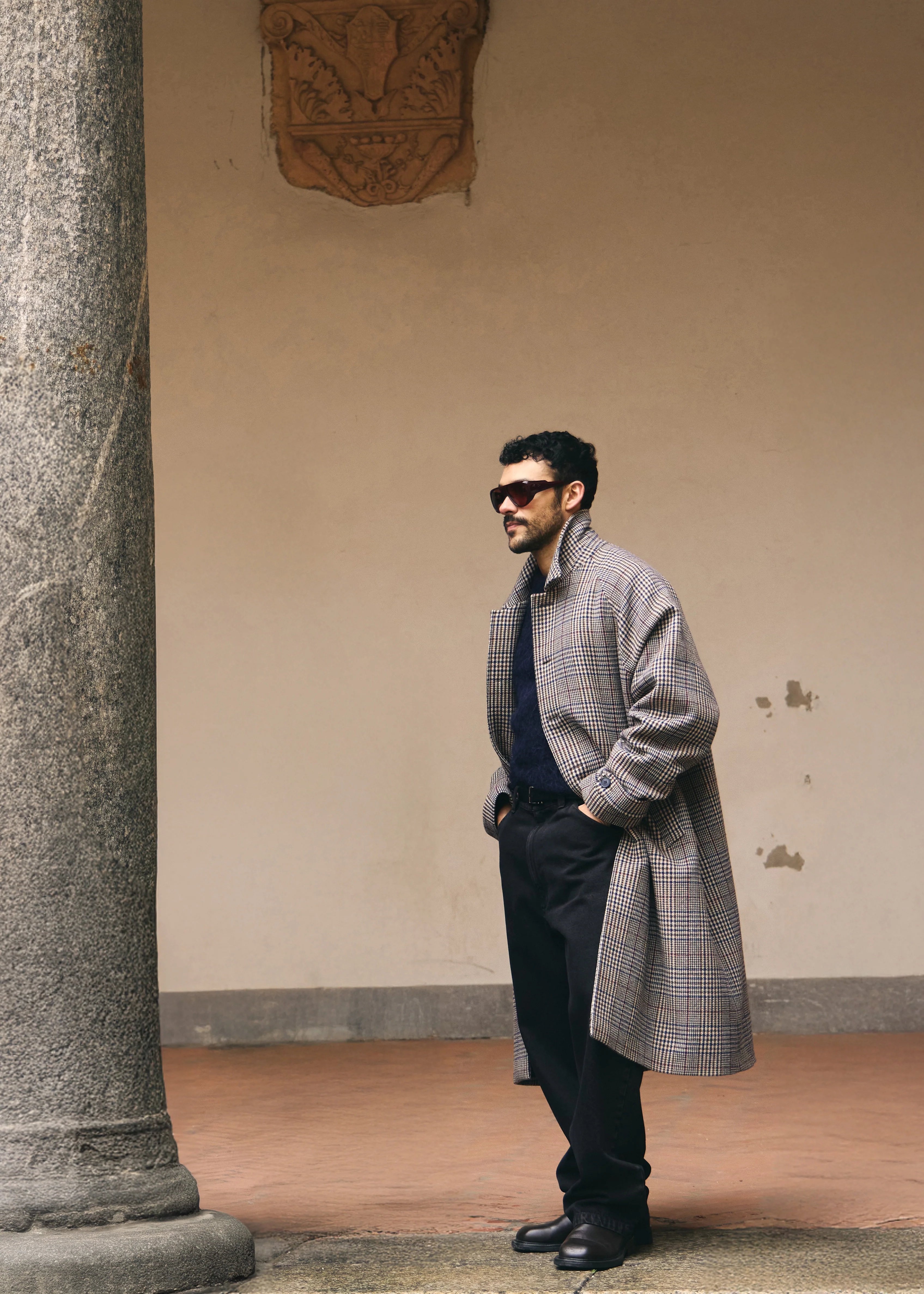 Emil Wool Trench - Beige Glen Plaid - Image 5