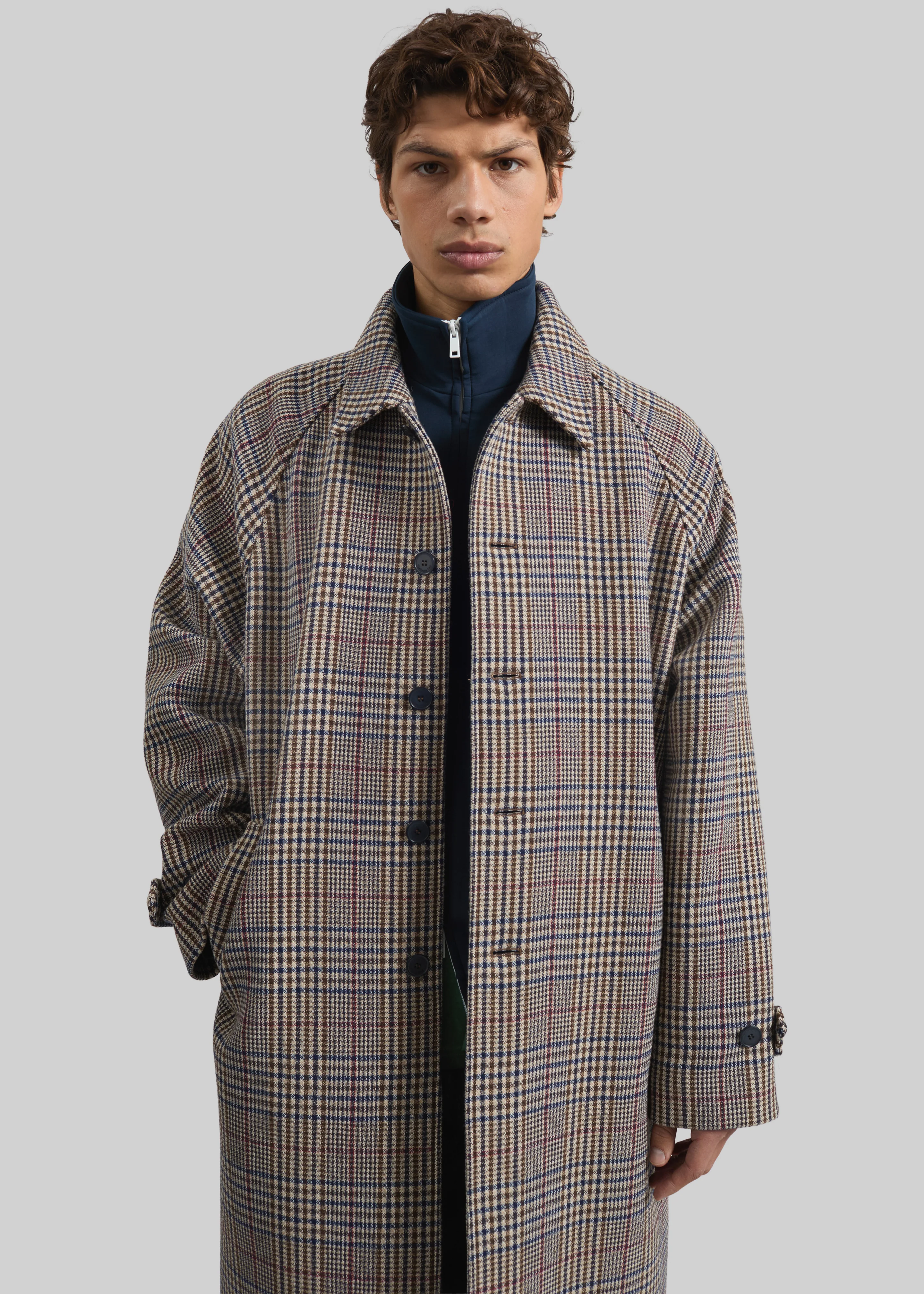 Emil Wool Trench - Beige Glen Plaid - Image 6