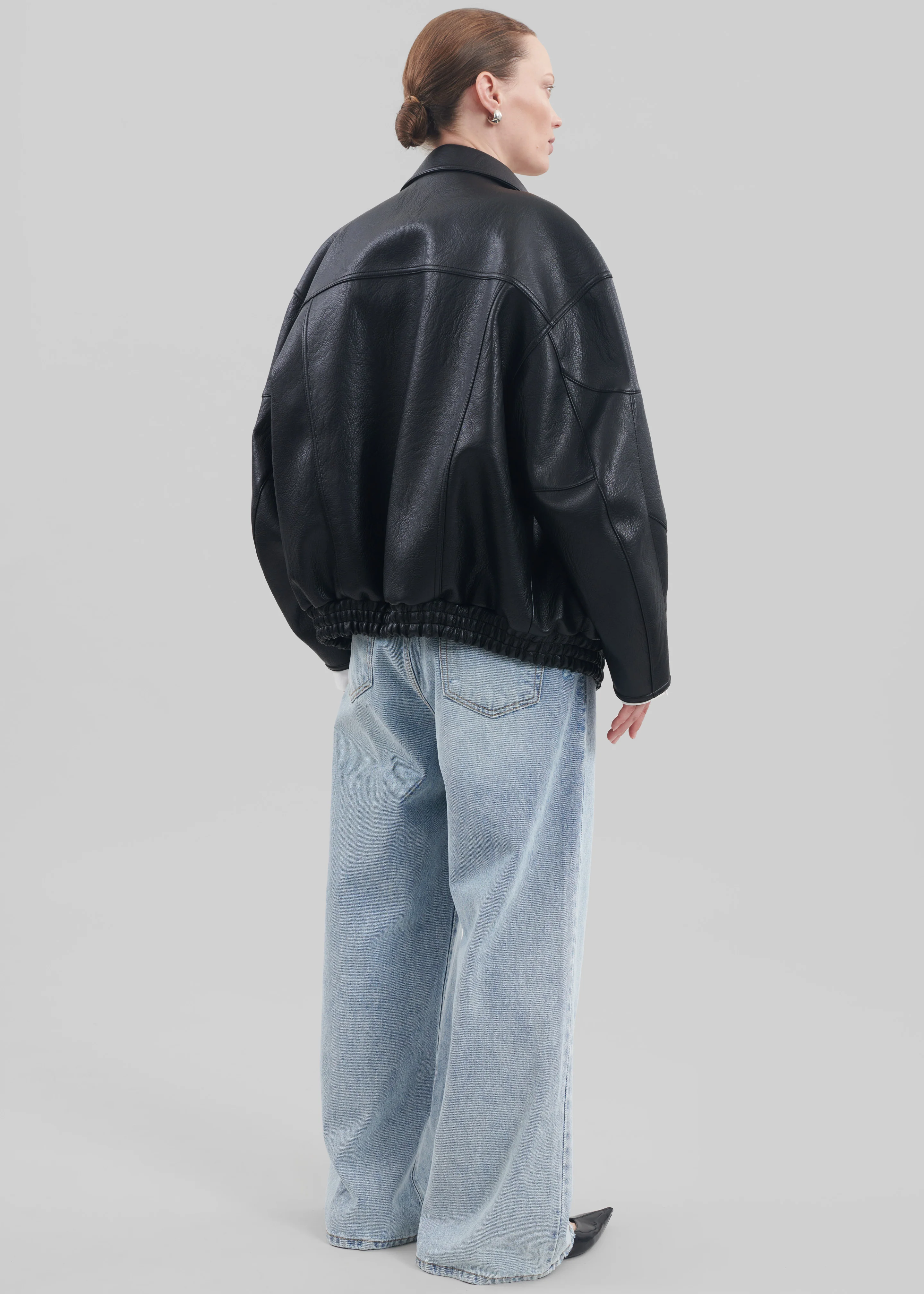 Enora Faux Leather Jacket - Black - Image 8