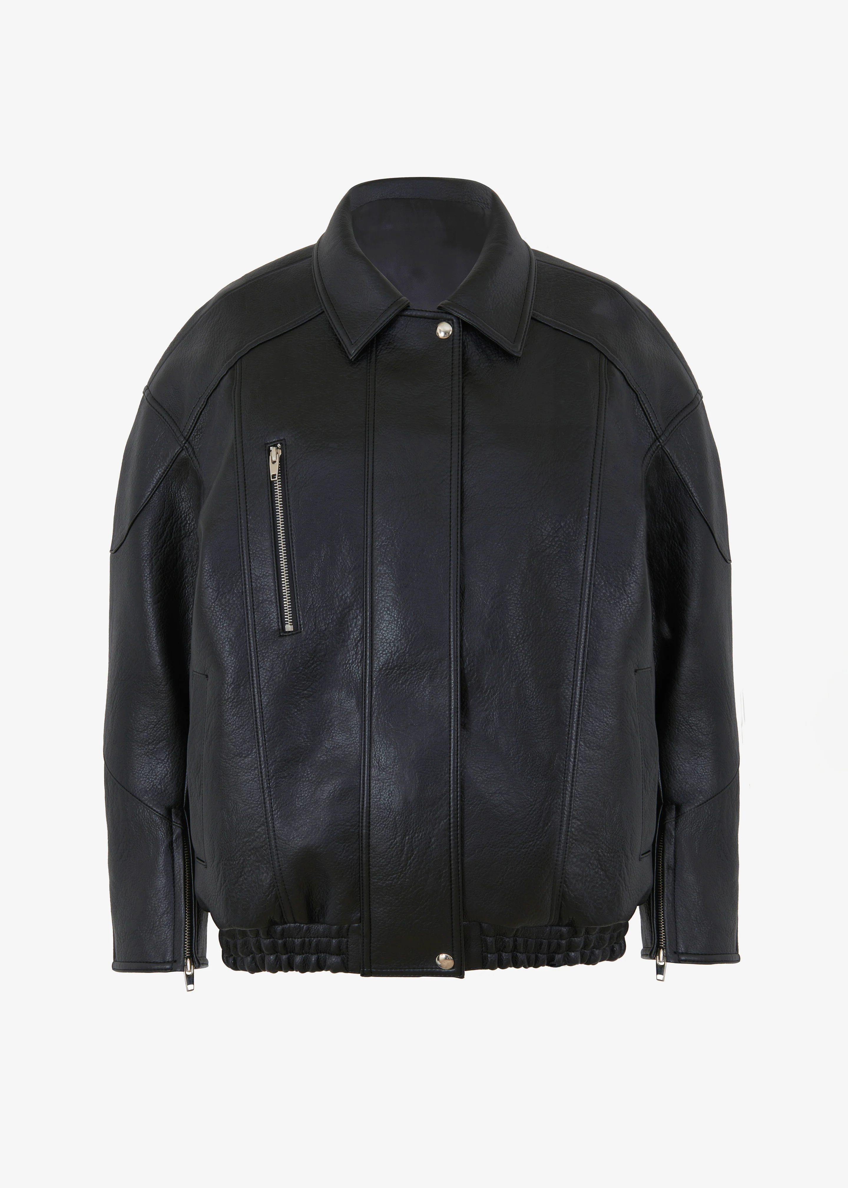 Enora Faux Leather Jacket - Black - Image 9